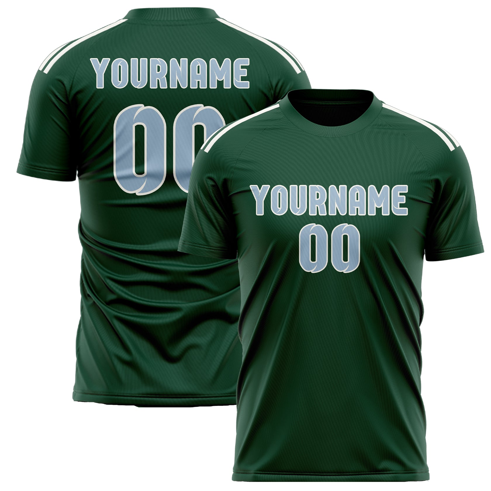Custom Green Light Blue Soccer Jersey