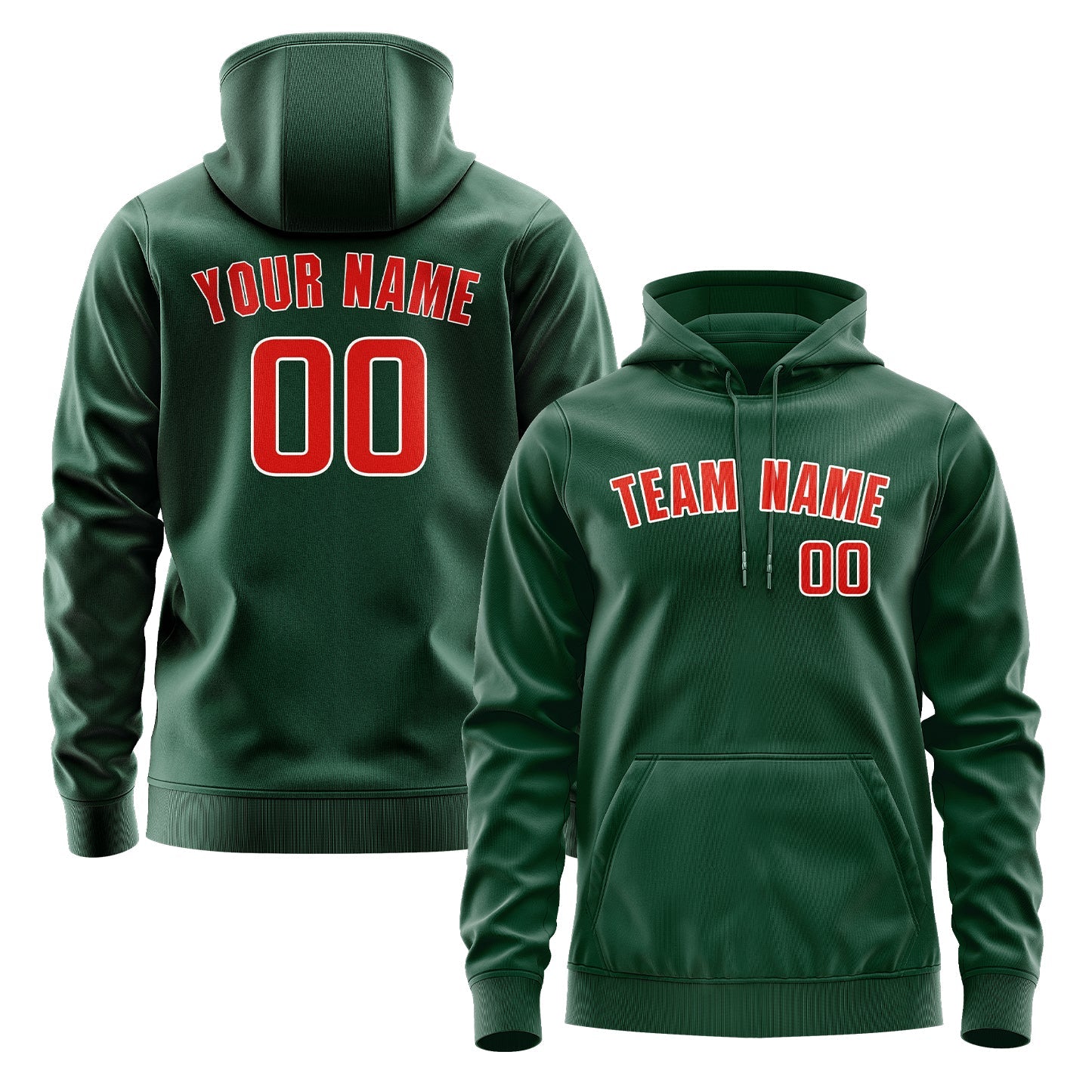 Custom Green Orange Red Hoodie