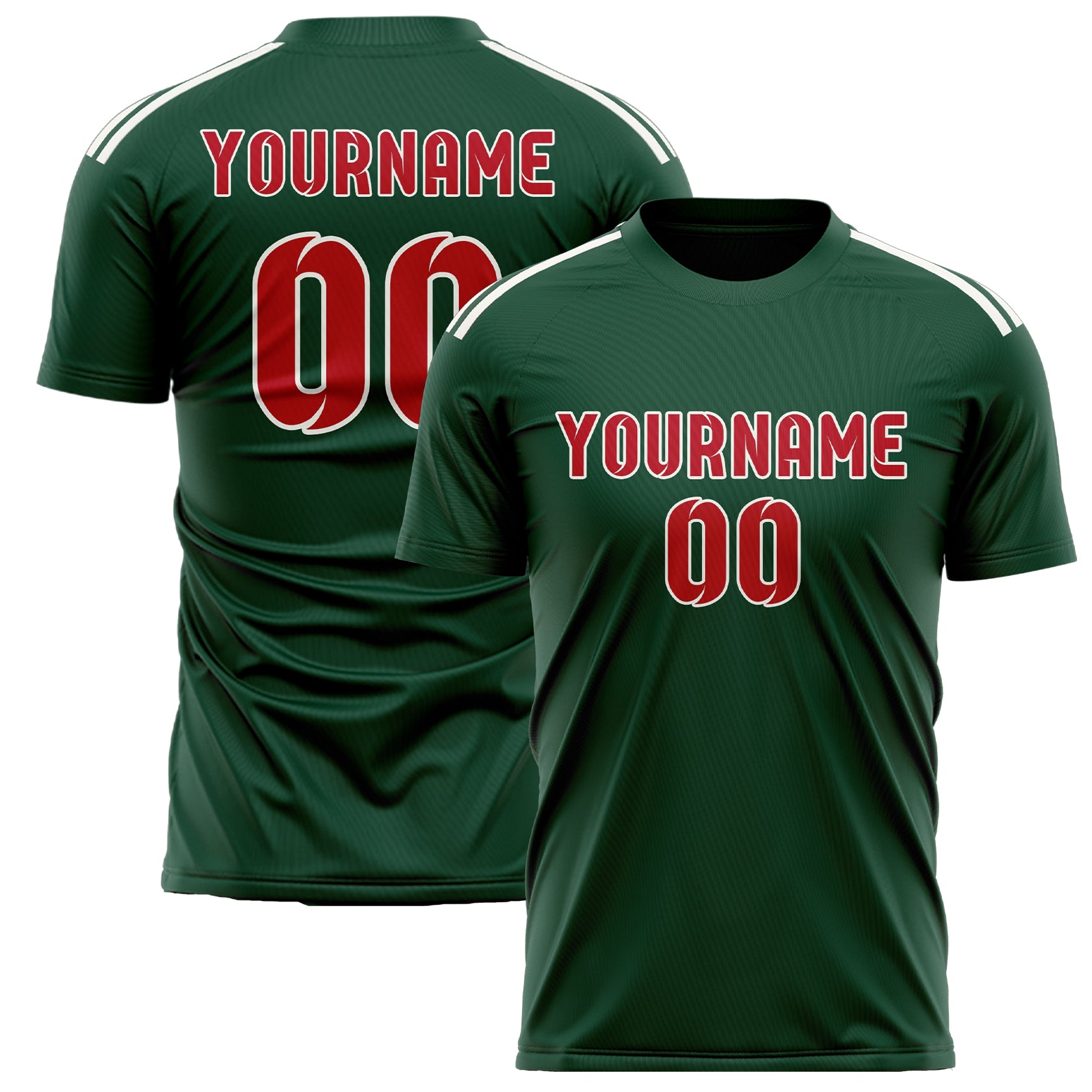 Custom Green Red Soccer Jersey
