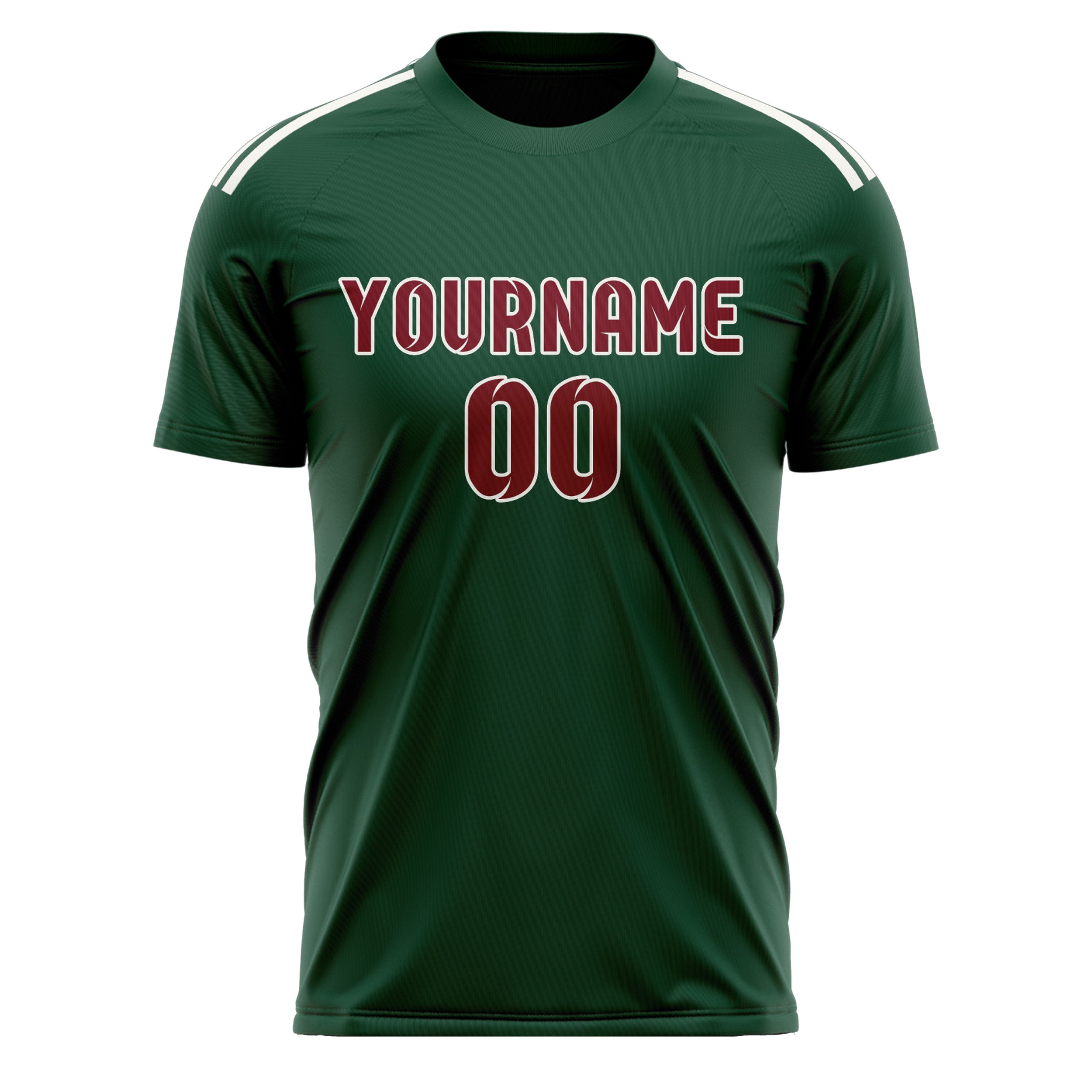 Custom Green Crimson Red Soccer Jersey