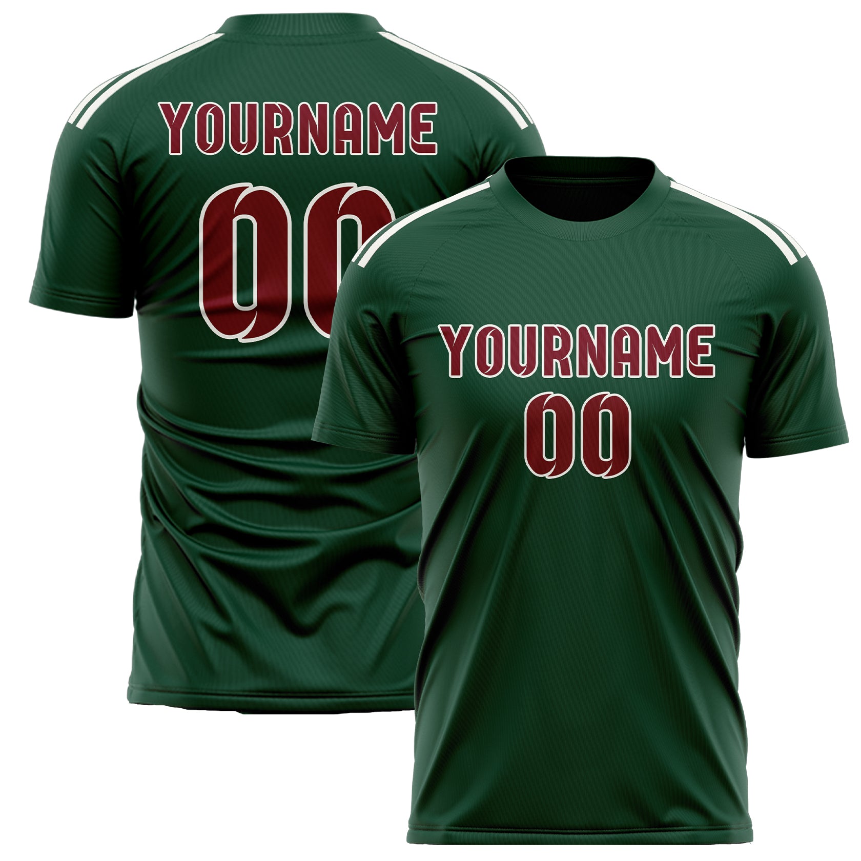 Custom Green Crimson Red Soccer Jersey