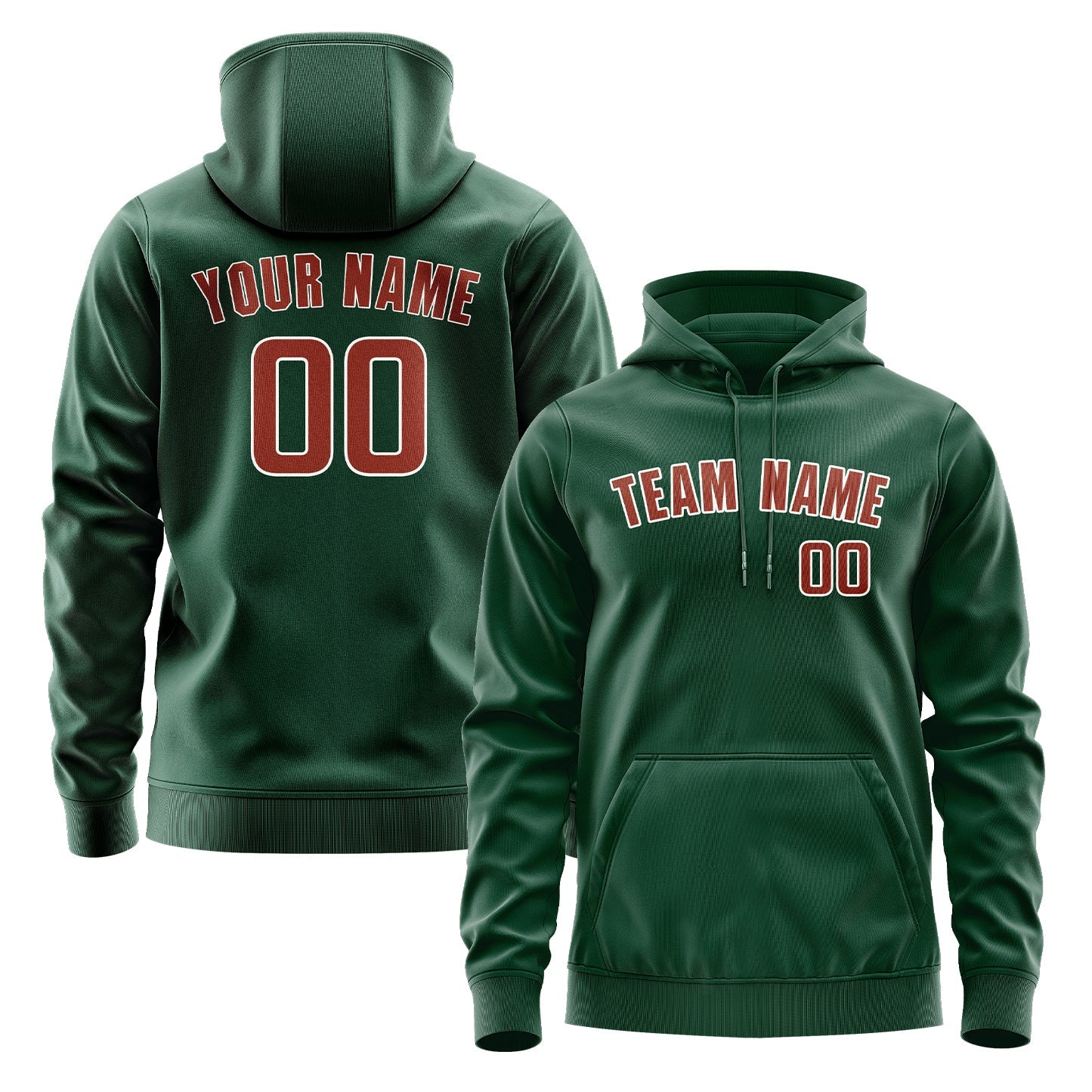 Custom Green Coral Red Hoodie