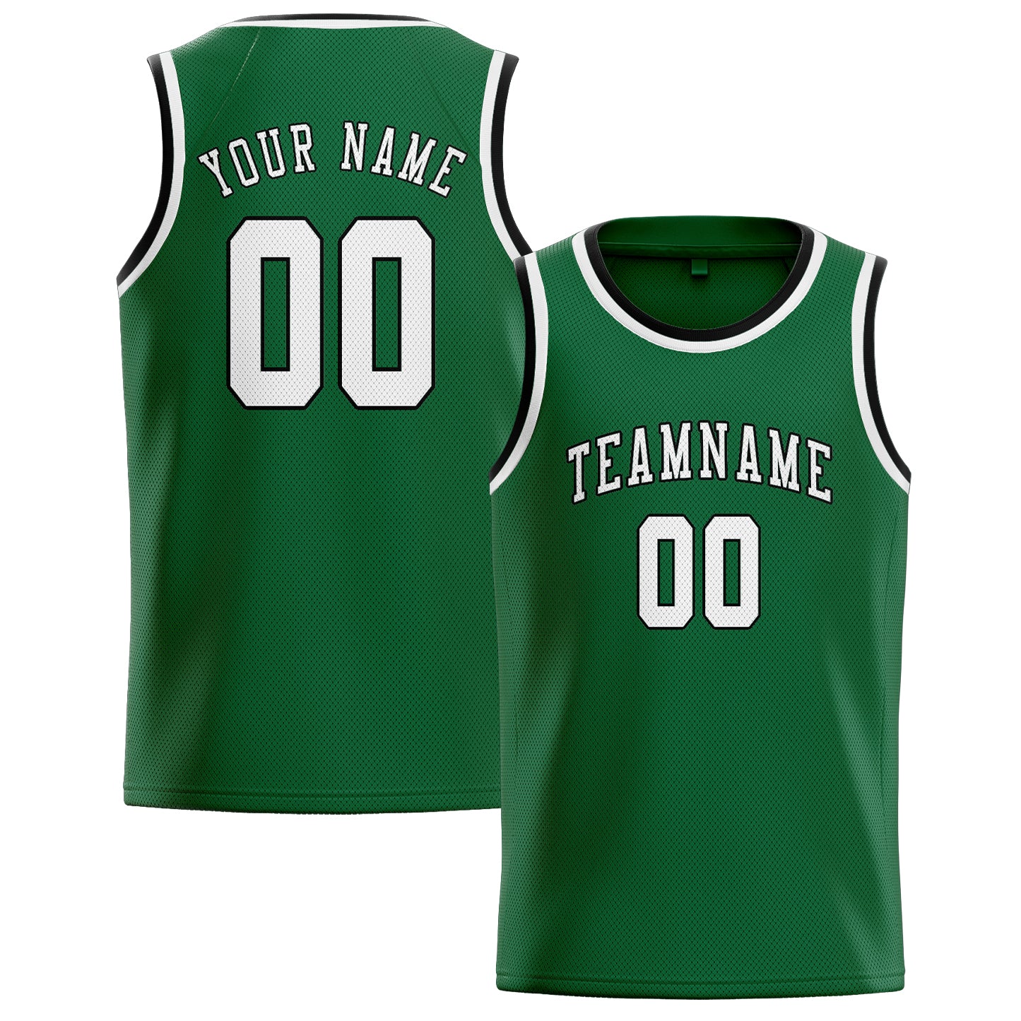 Custom Green White Basketball Jersey