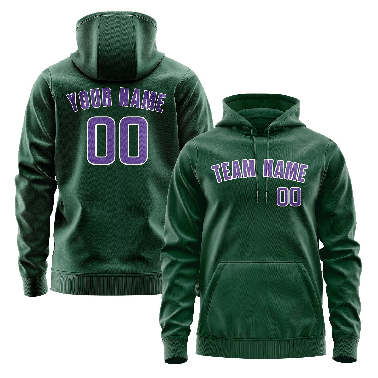 Custom Green Light Purple Hoodie