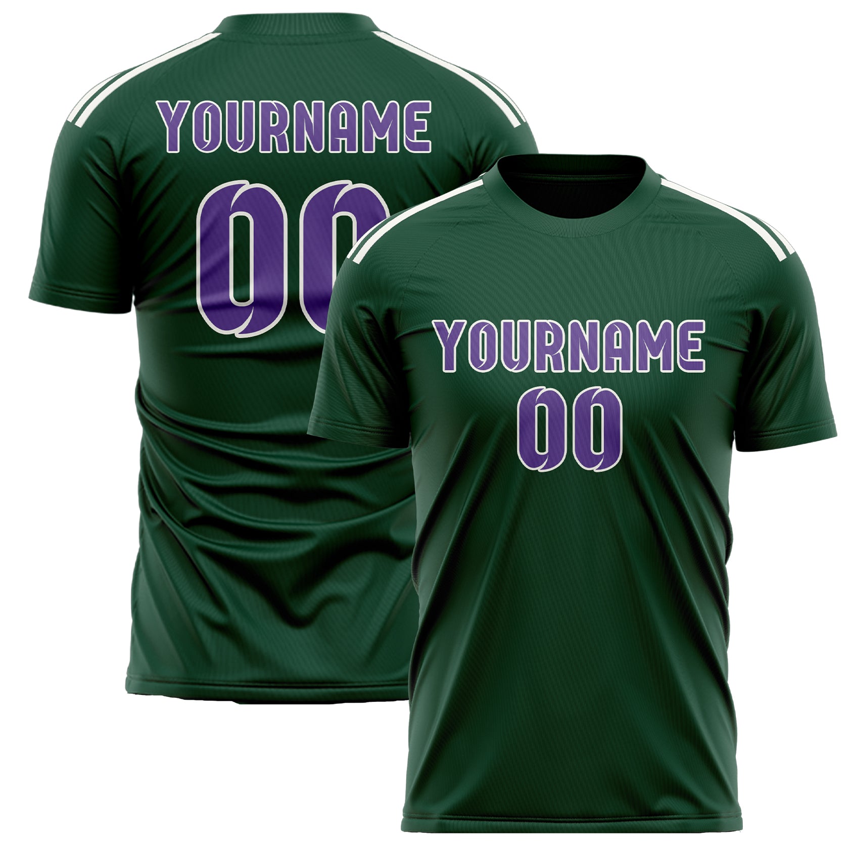 Custom Green Light Purple Soccer Jersey