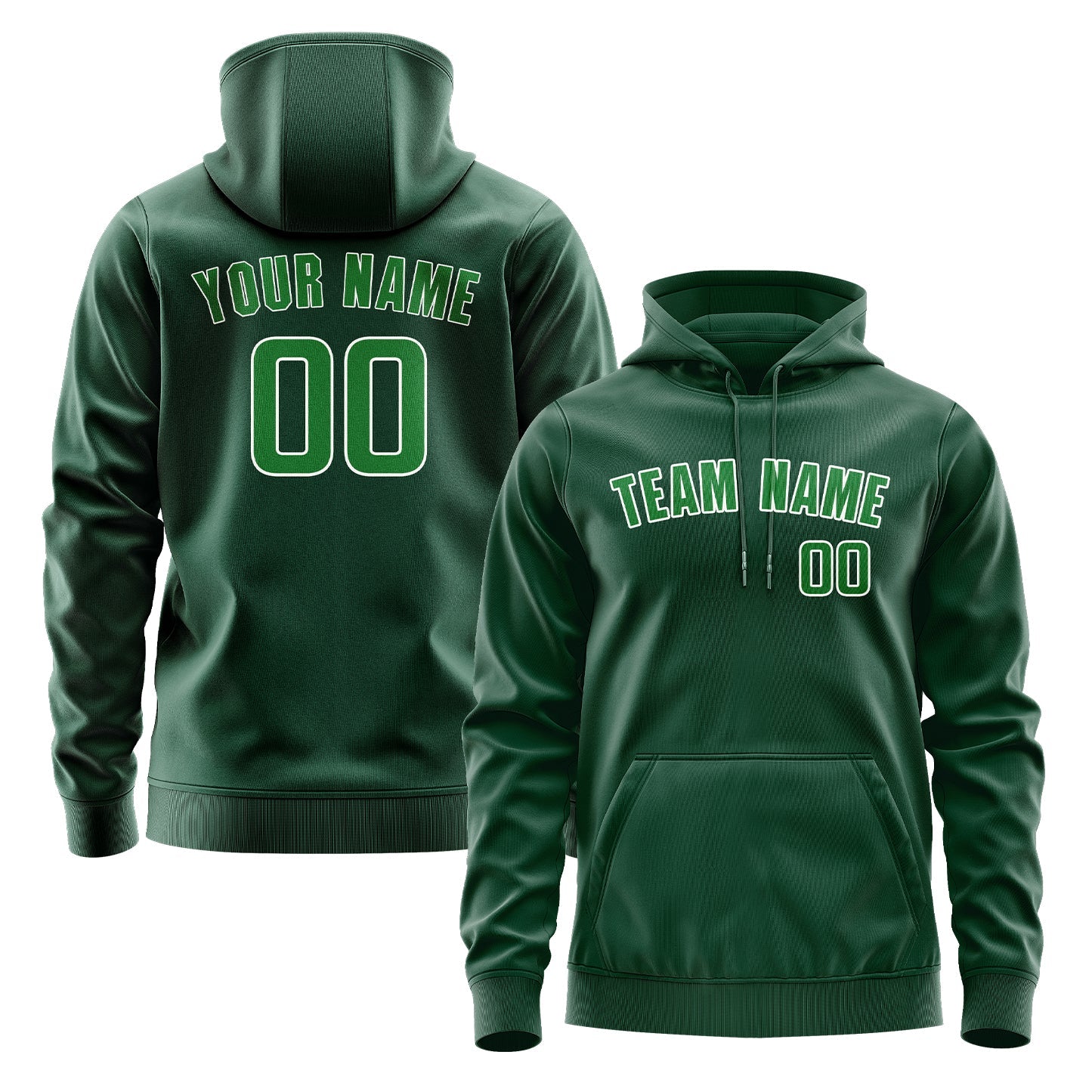 Custom Green Emerald Green Hoodie