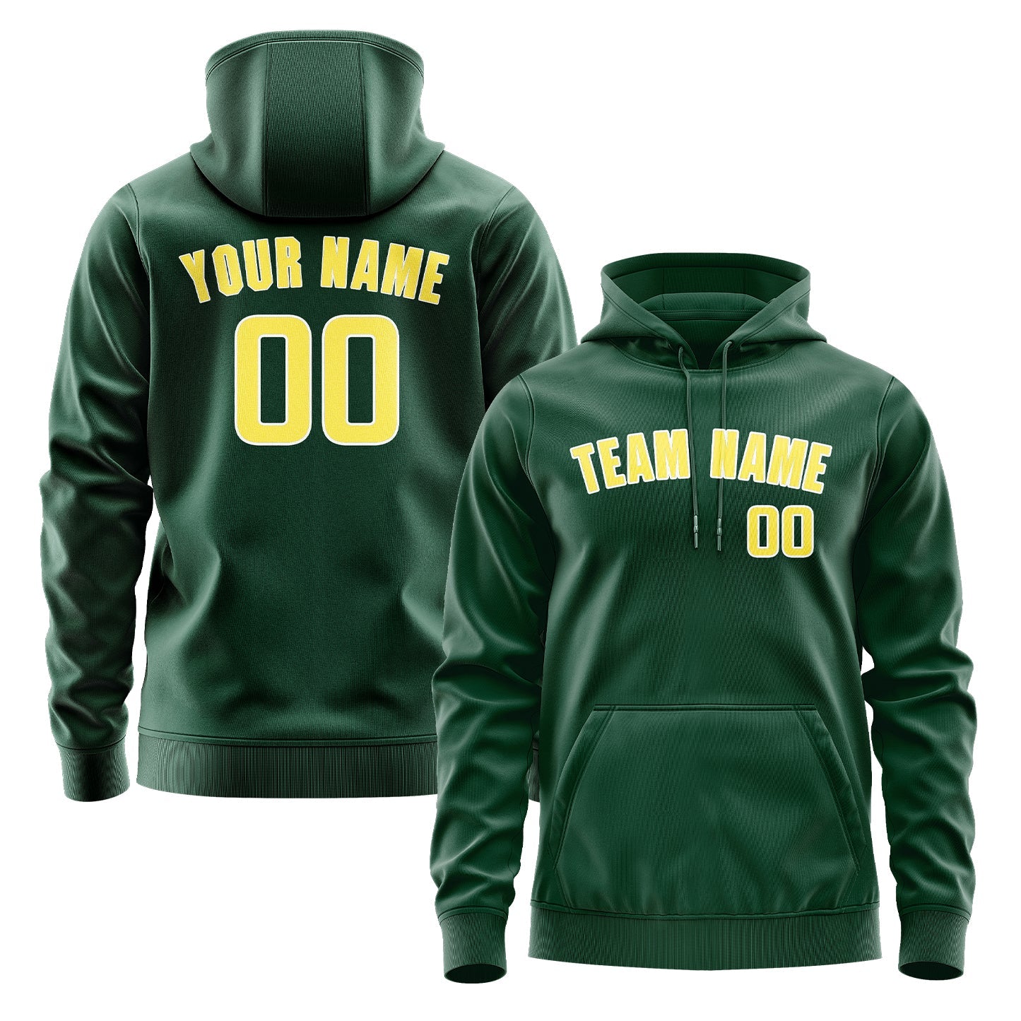 Custom Green Light Yellow Hoodie