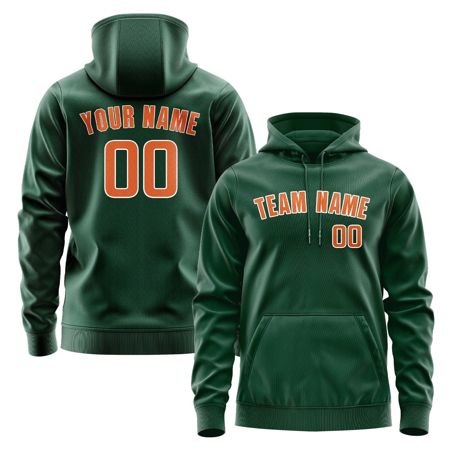 Custom Green Orange Hoodie