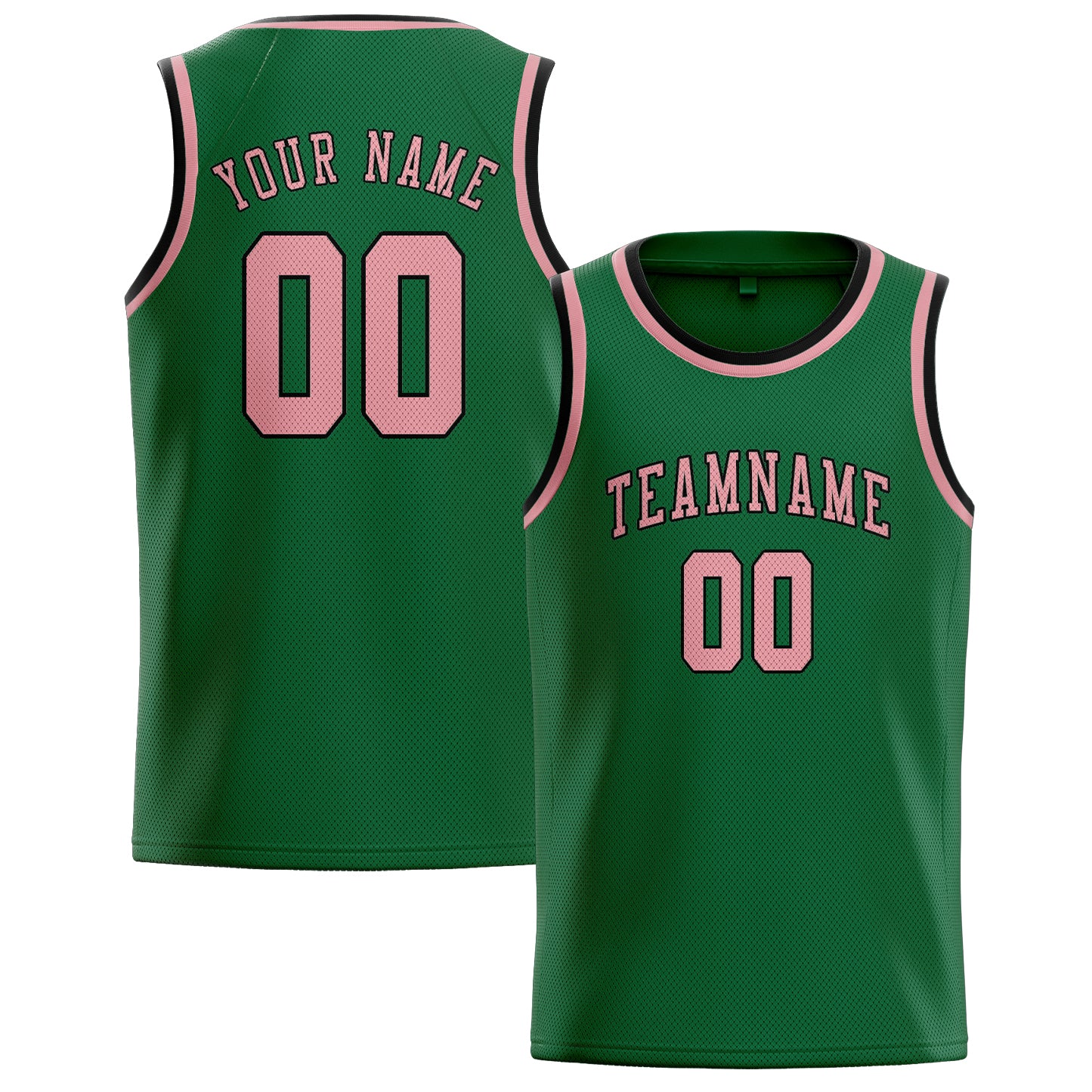 Custom Green Light Pink Basketball Jersey
