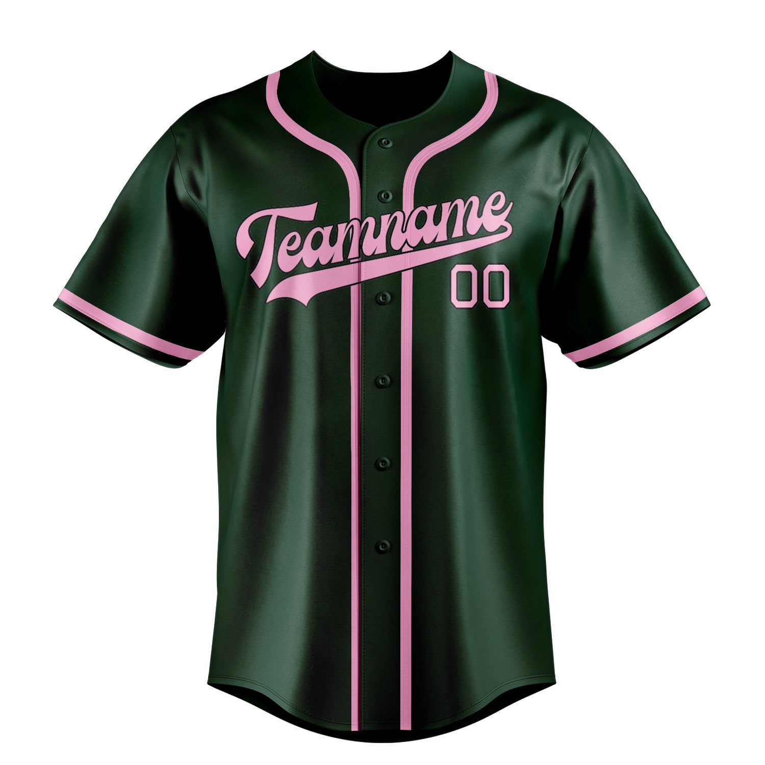 Custom Green Light Pink Baseball Jersey