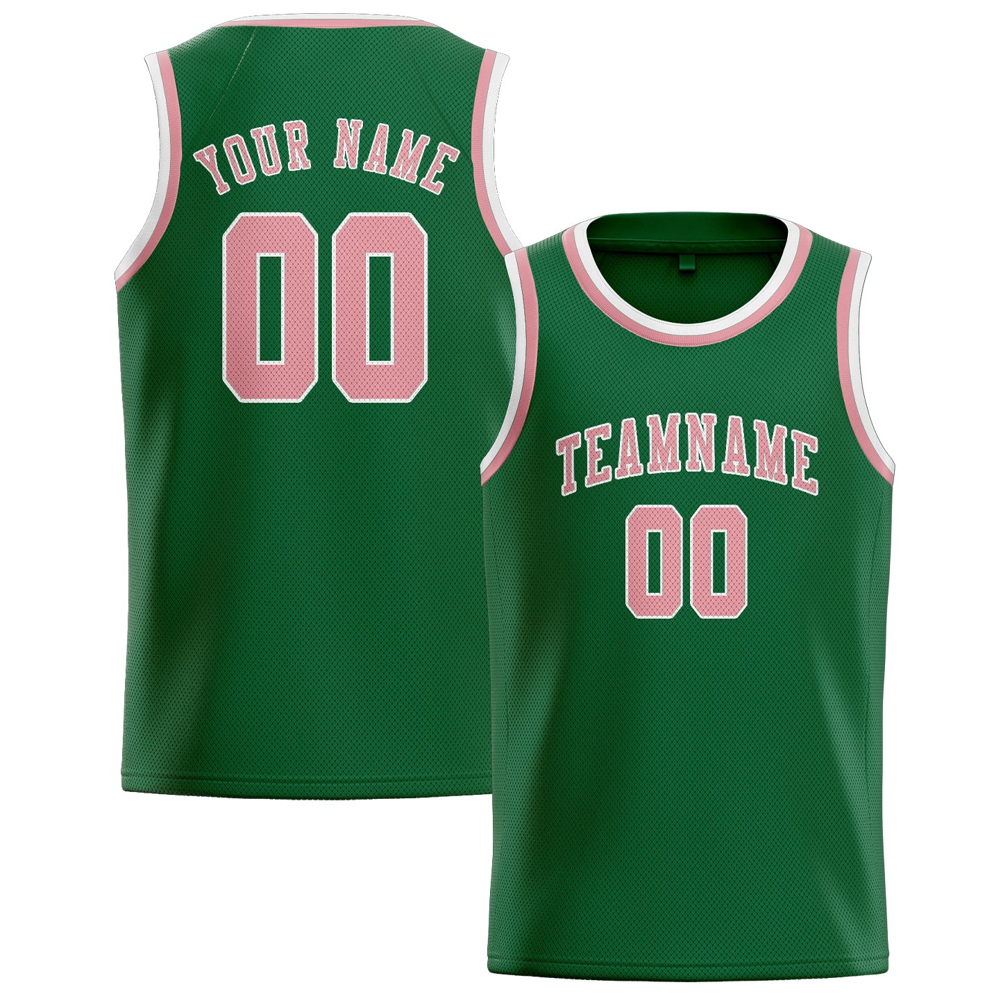 Custom Green Light Pink Basketball Jersey