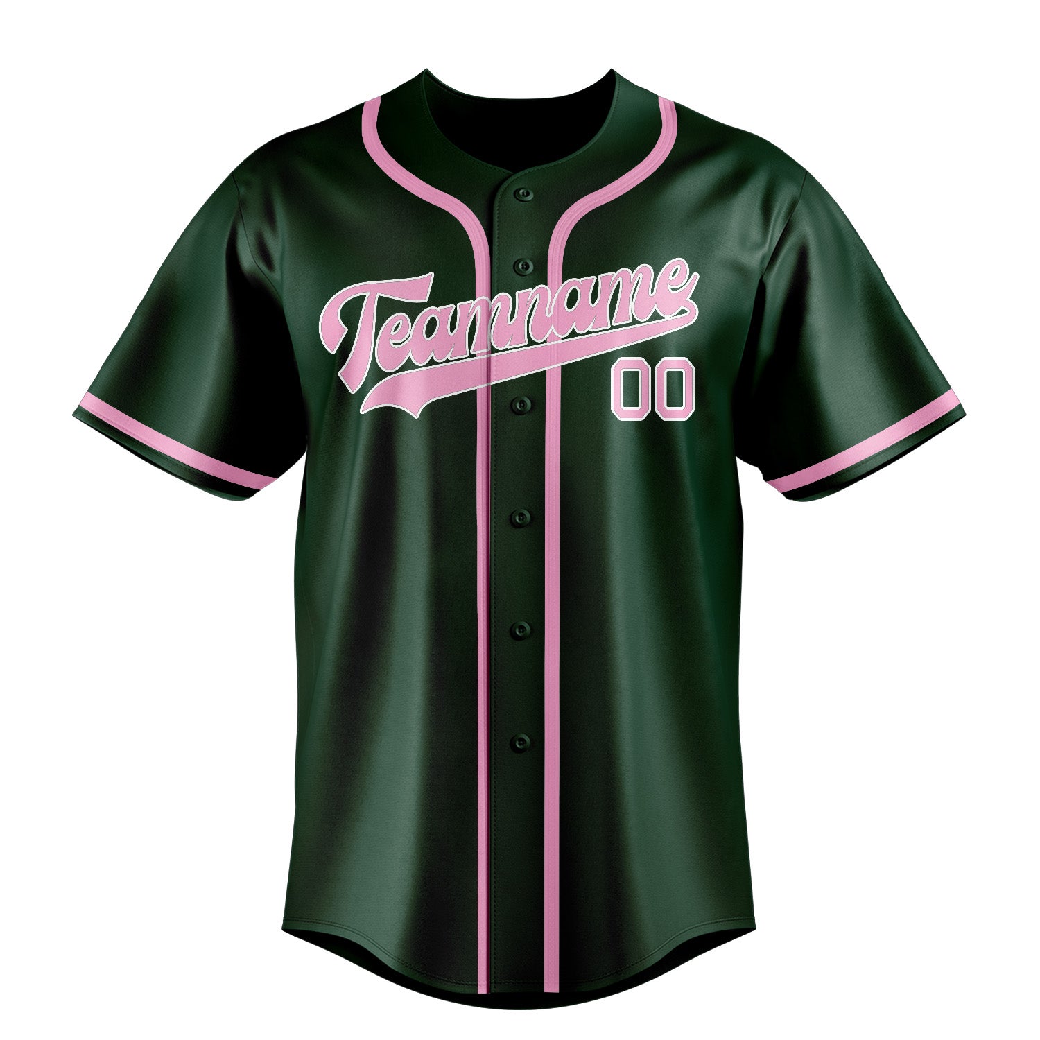 Custom Green Light Pink Baseball Jersey