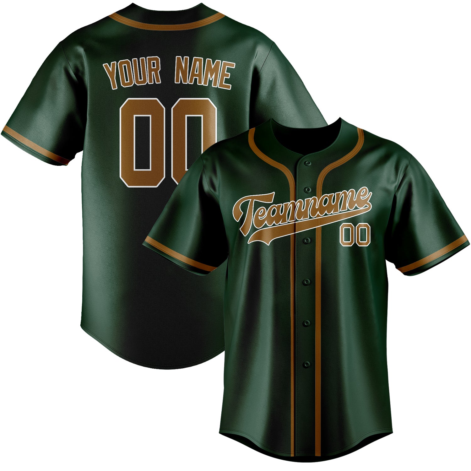 Custom Green Khaki Baseball Jersey