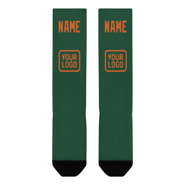 Custom Green Orange Knee-High Sock