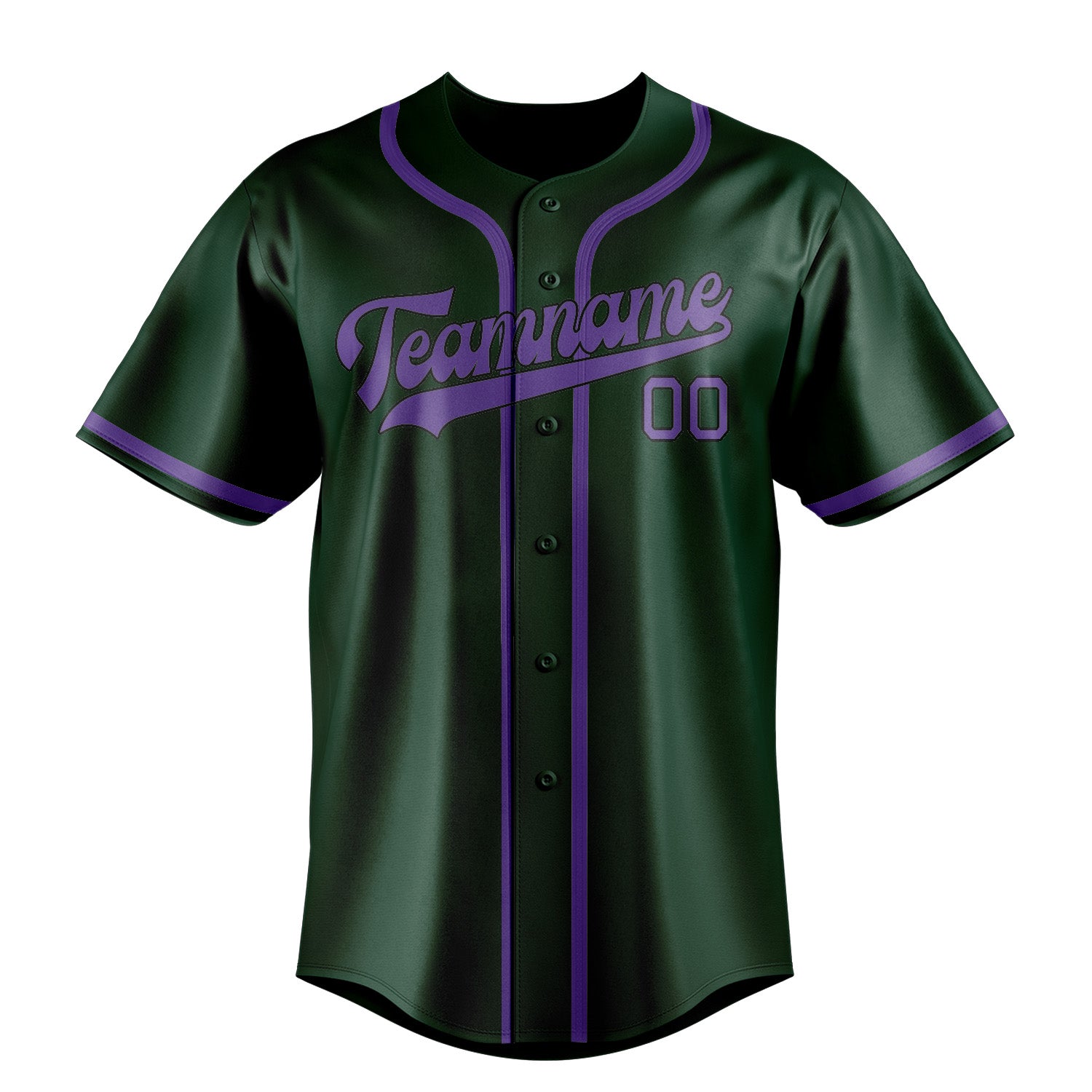 Custom Green Light Purple Baseball Jersey