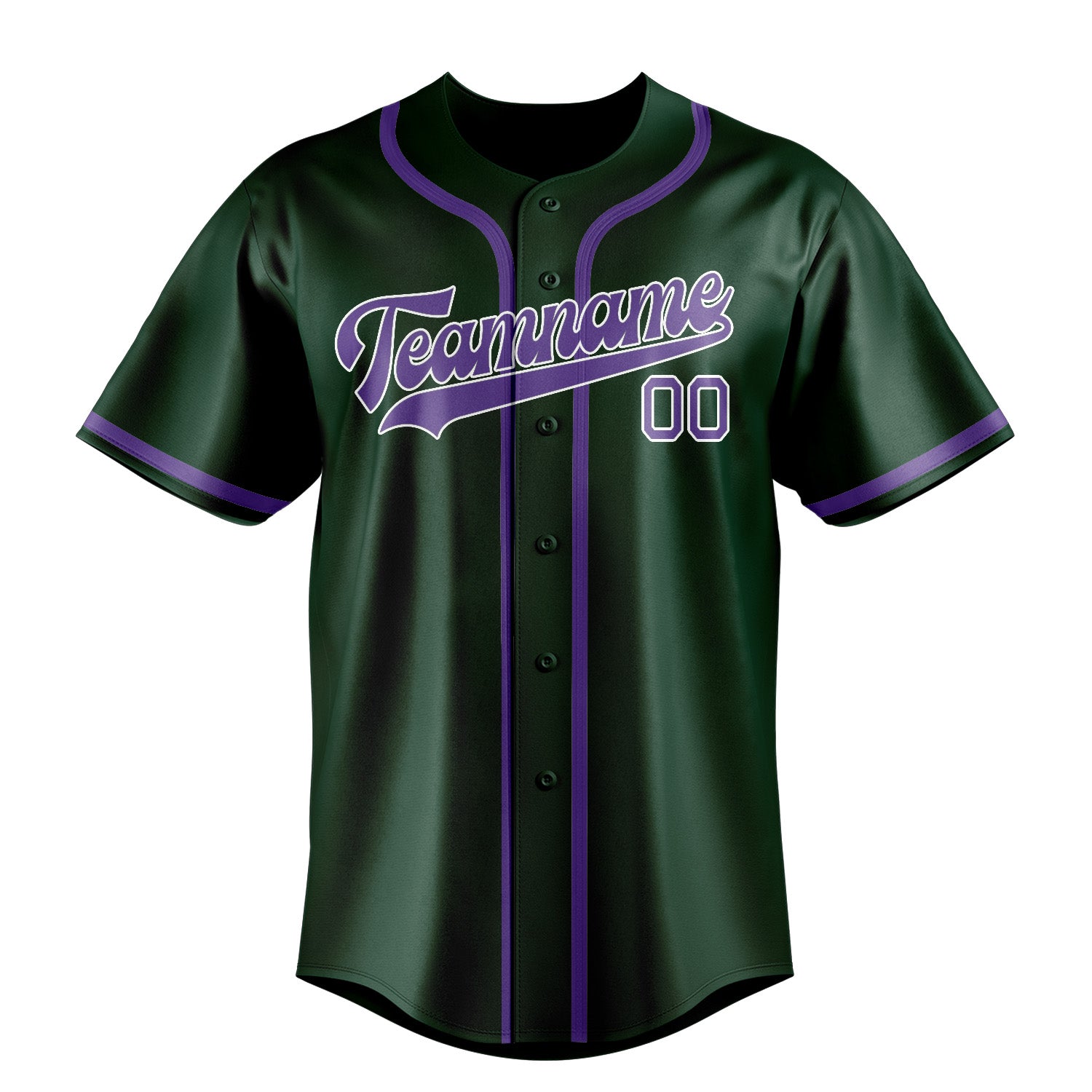 Custom Green Light Purple Baseball Jersey