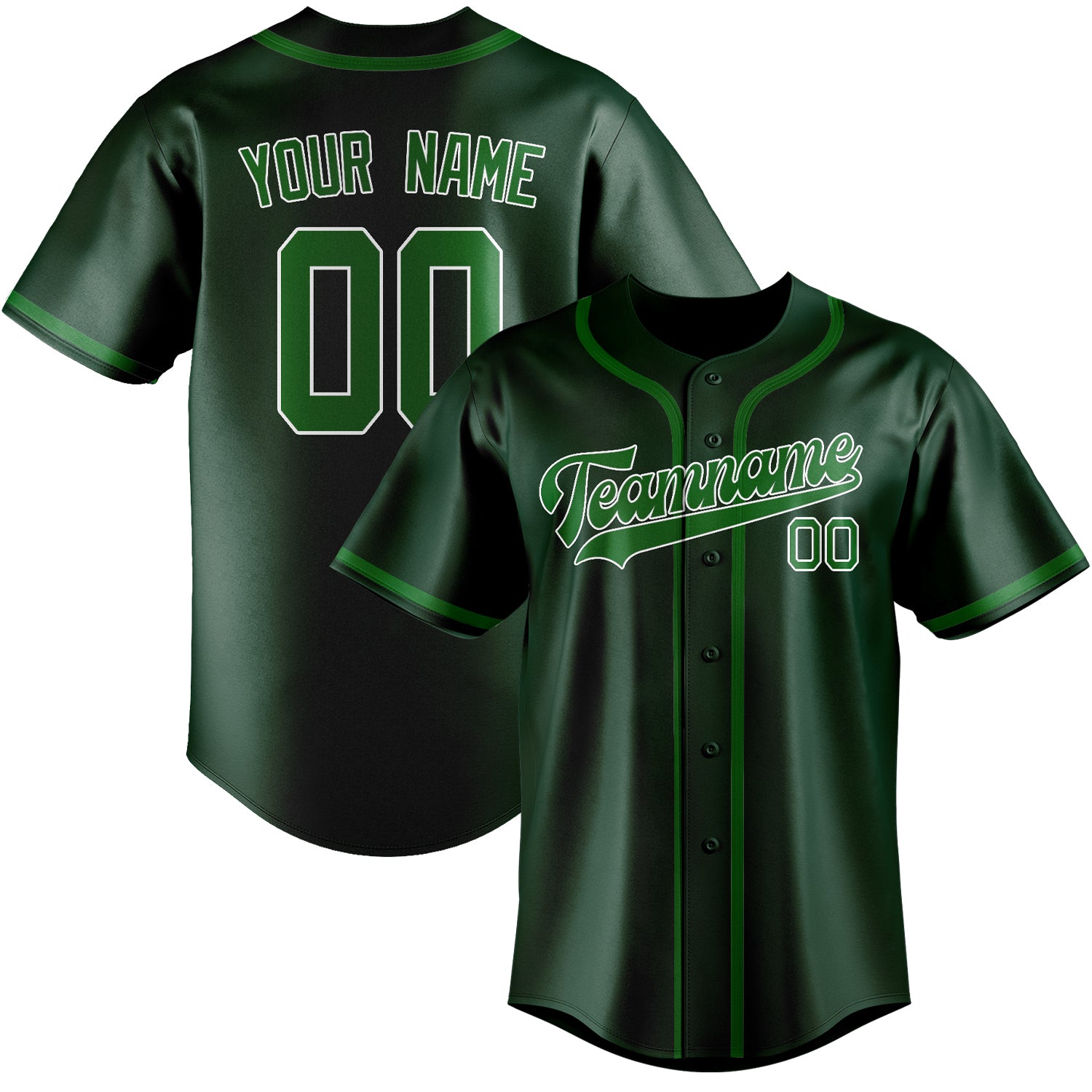 Custom Green Emerald Green Baseball Jersey
