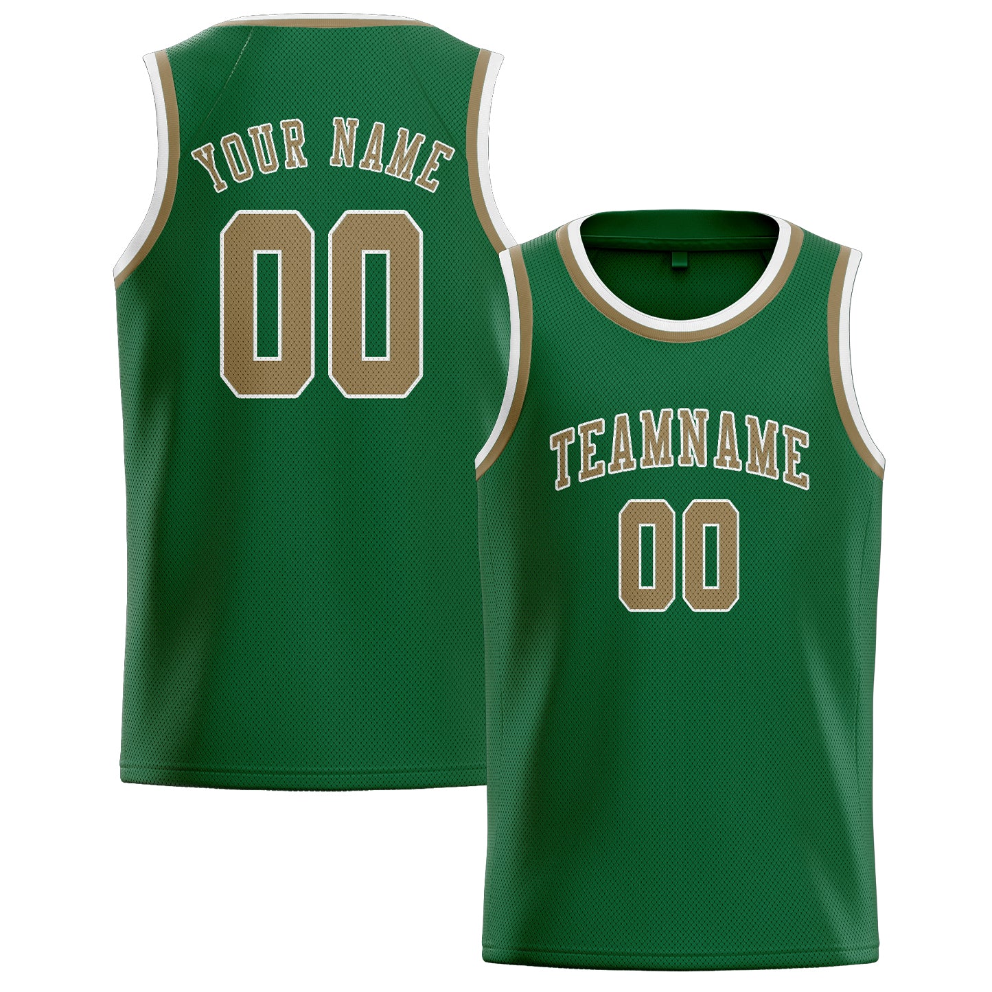 Custom Green Light Khaki Basketball Jersey