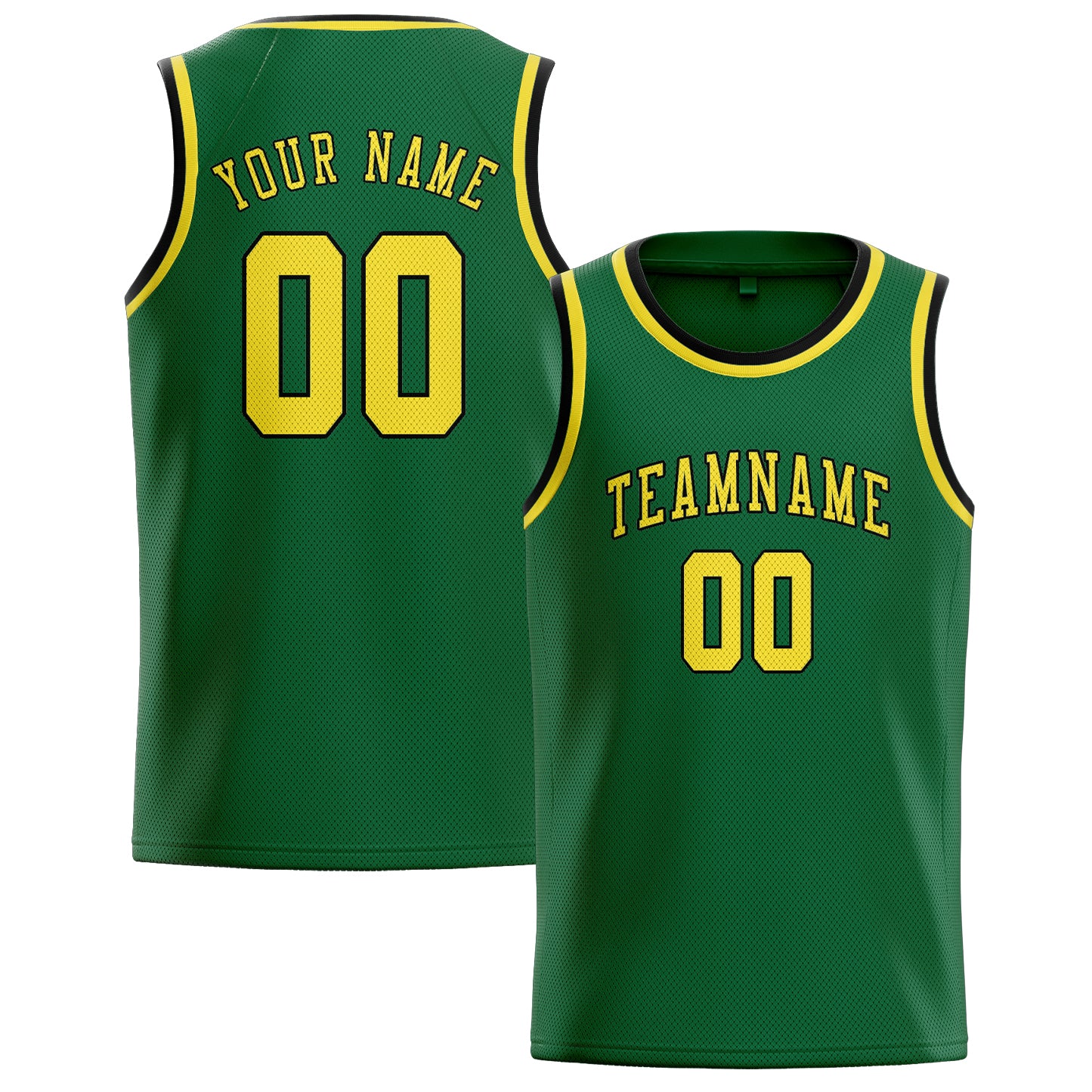 Custom Green Light Yellow Basketball Jersey