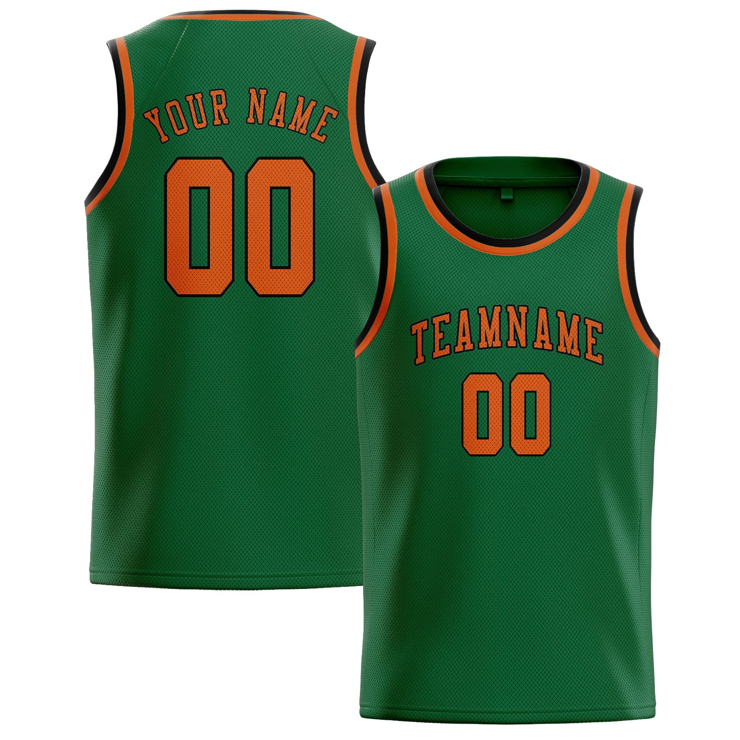 Custom Green Orange Basketball Jersey