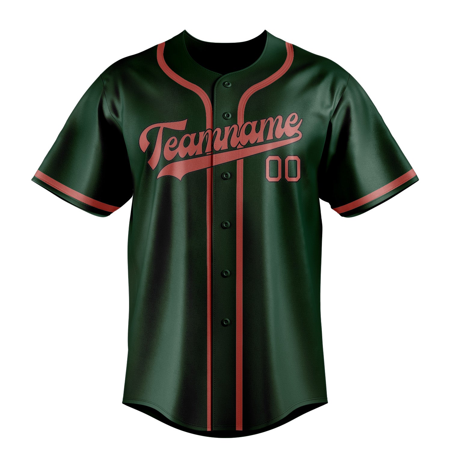 Custom Green Copper Rose Baseball Jersey
