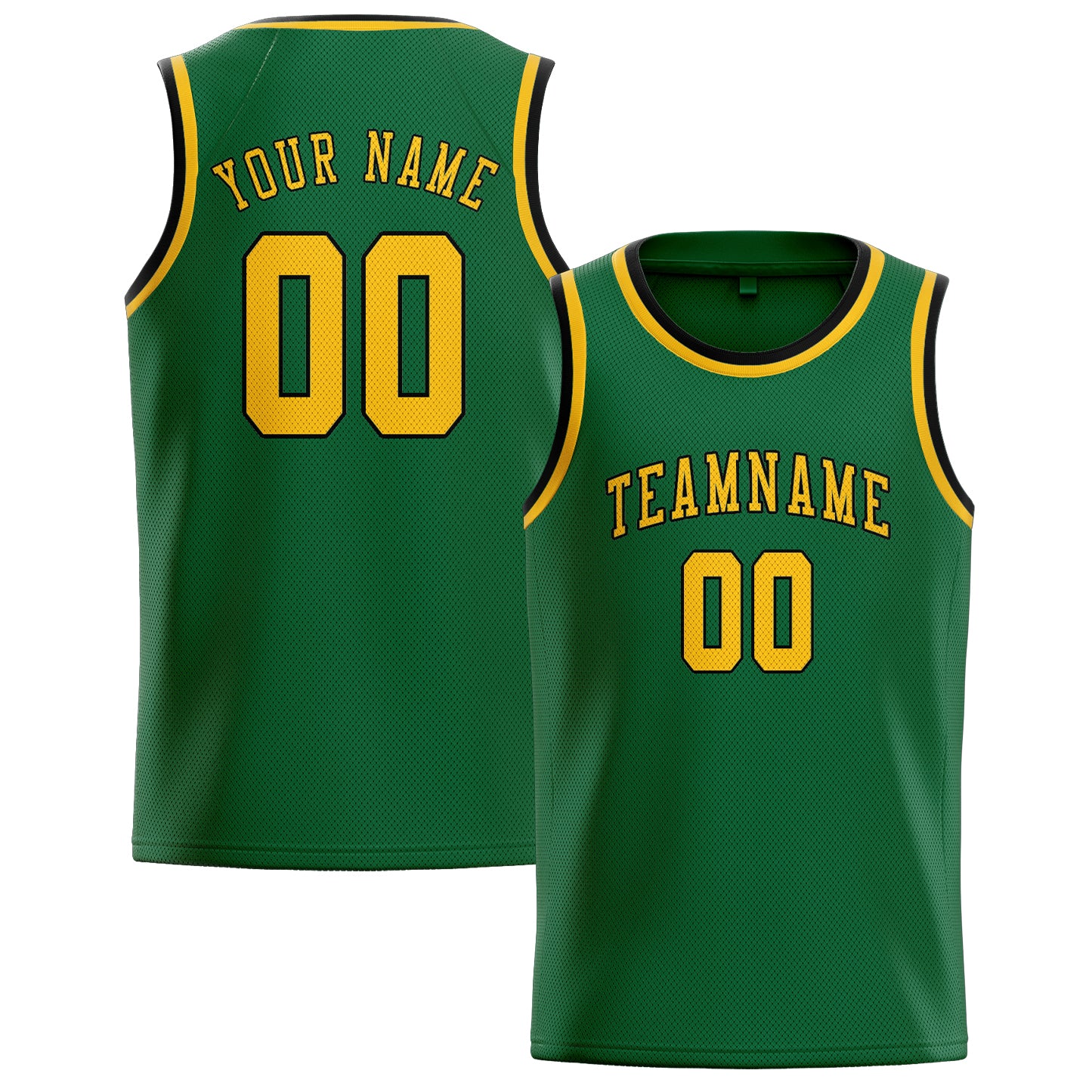 Custom Green Gold Basketball Jersey