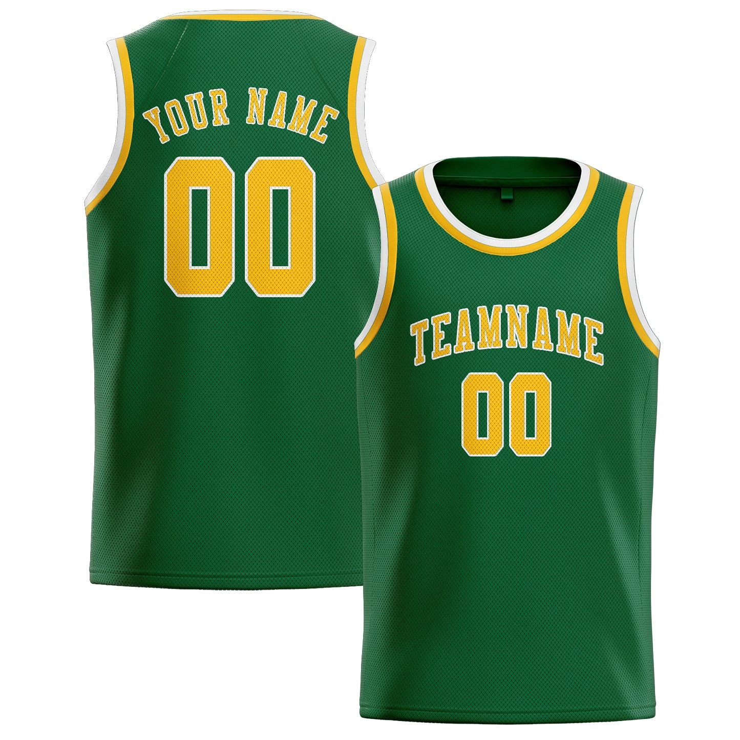 Custom Green Gold Basketball Jersey