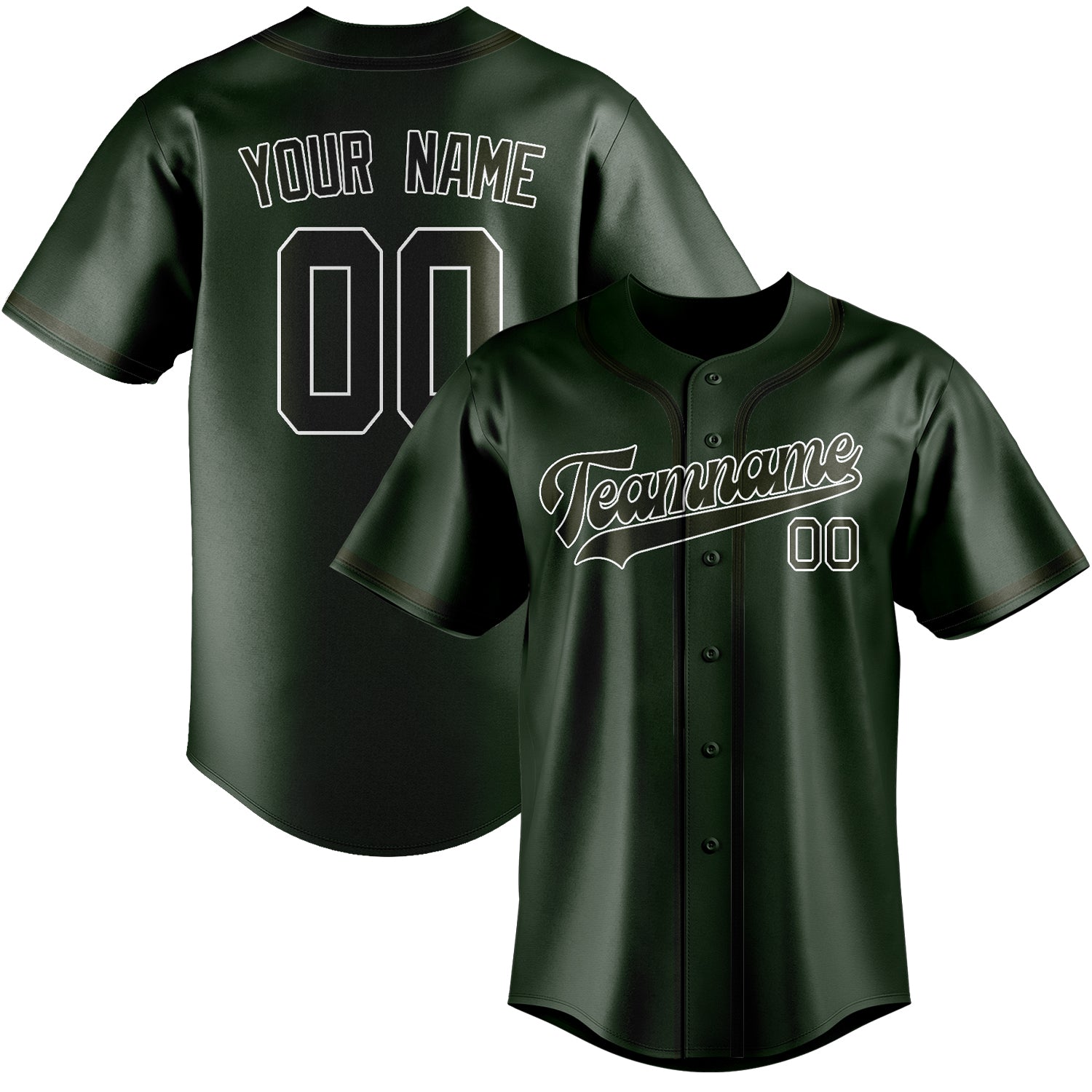 Custom Dark Green Olive Baseball Jersey