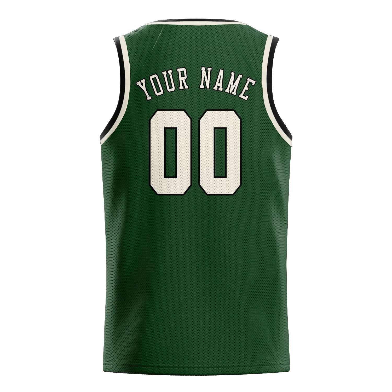 Custom Dark Green Cream Basketball Jersey
