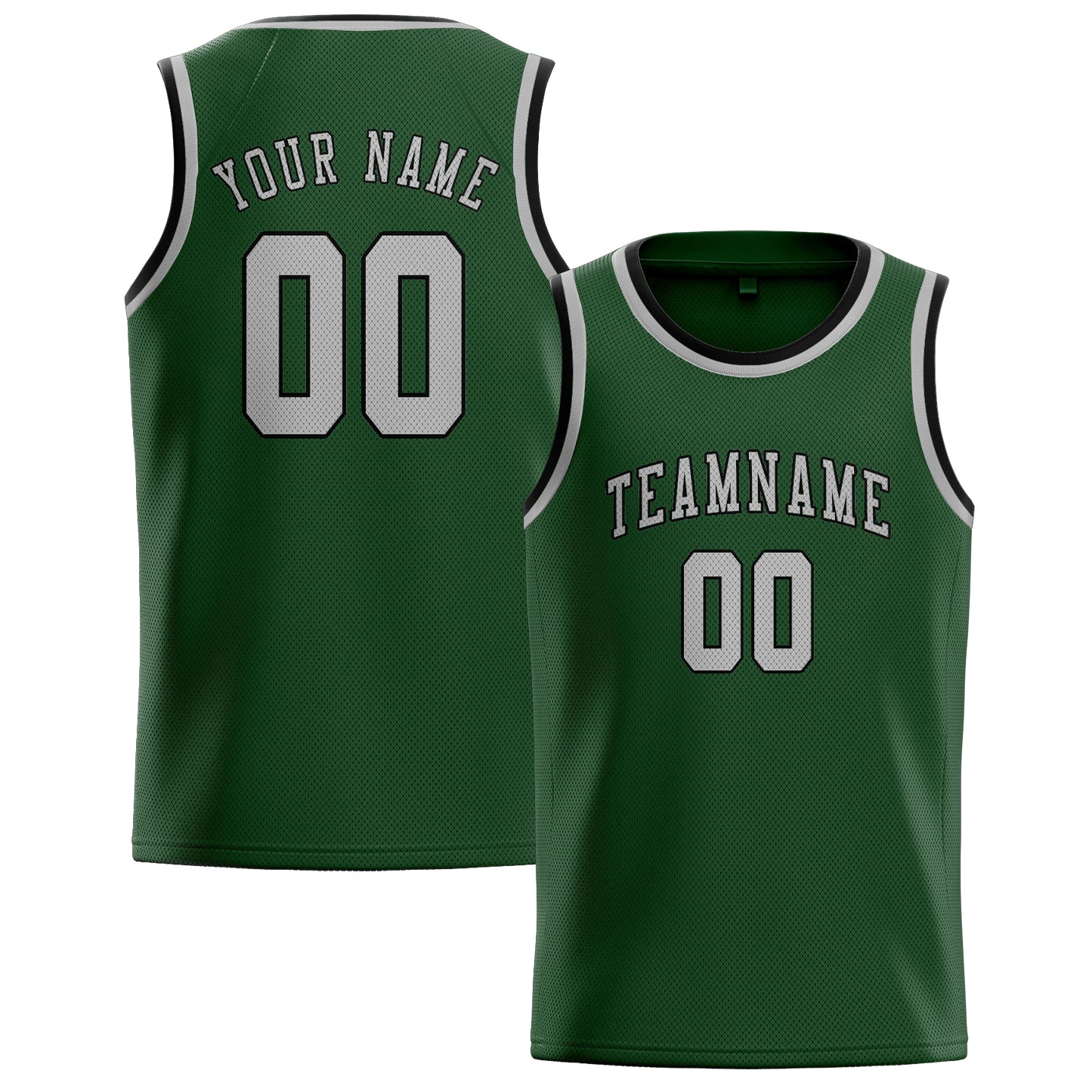 Custom Dark Green Gray Basketball Jersey