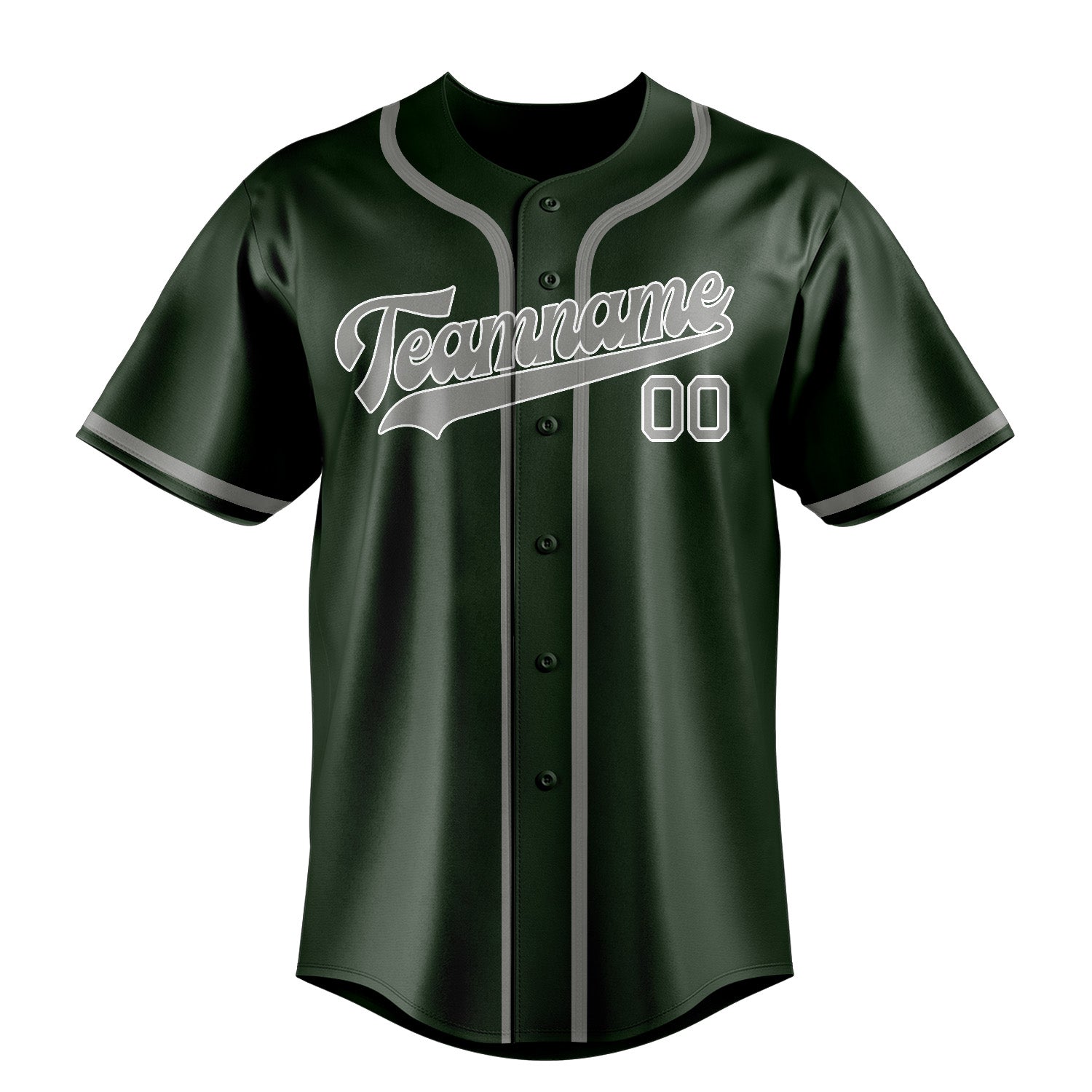 Custom Dark Green Gray Baseball Jersey