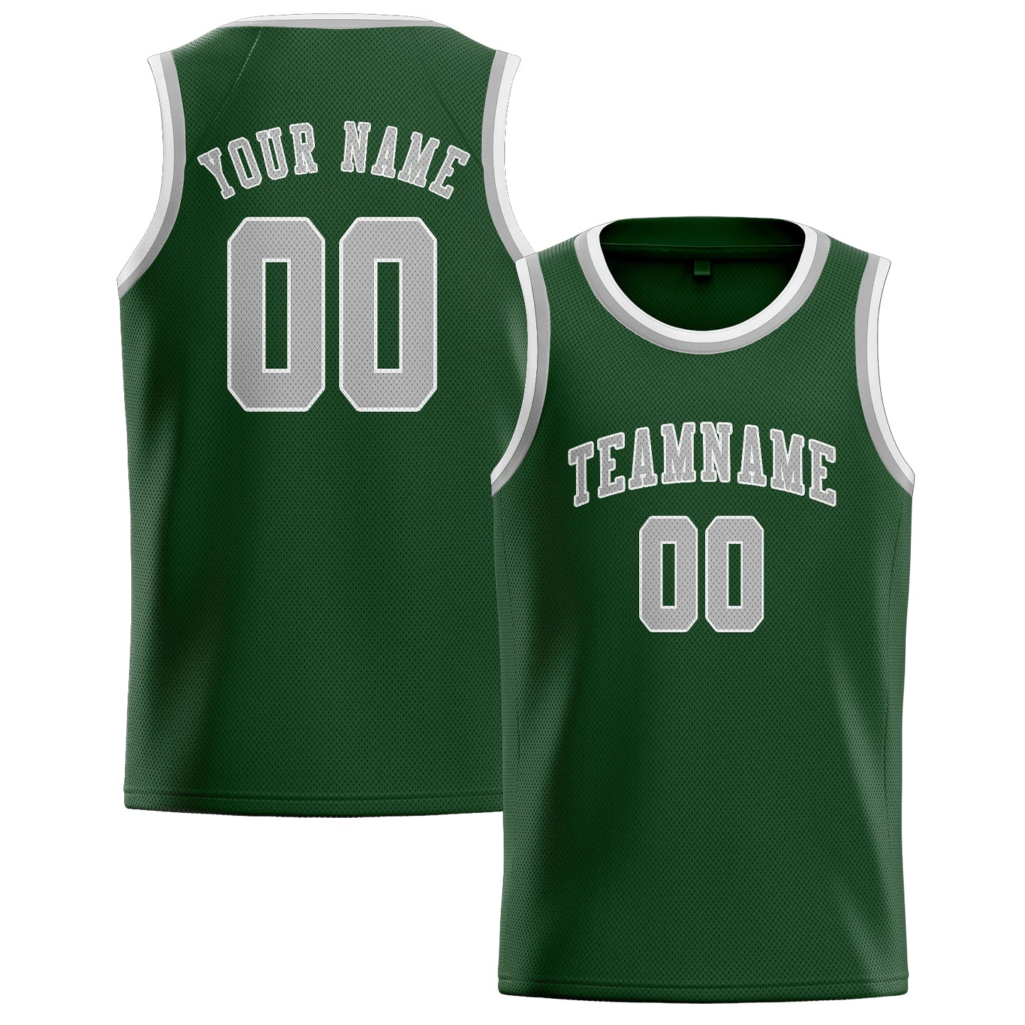 Custom Dark Green Gray Basketball Jersey