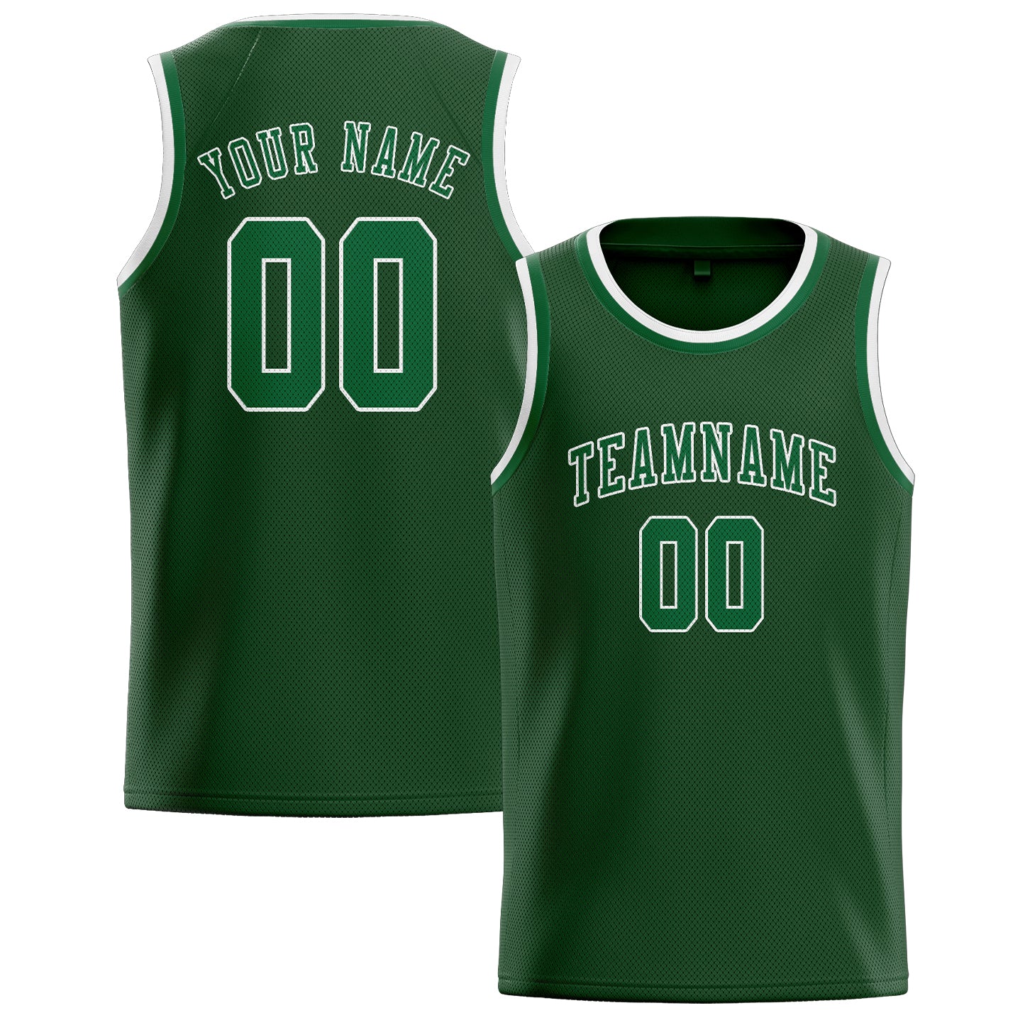 Custom Dark Green Green Basketball Jersey