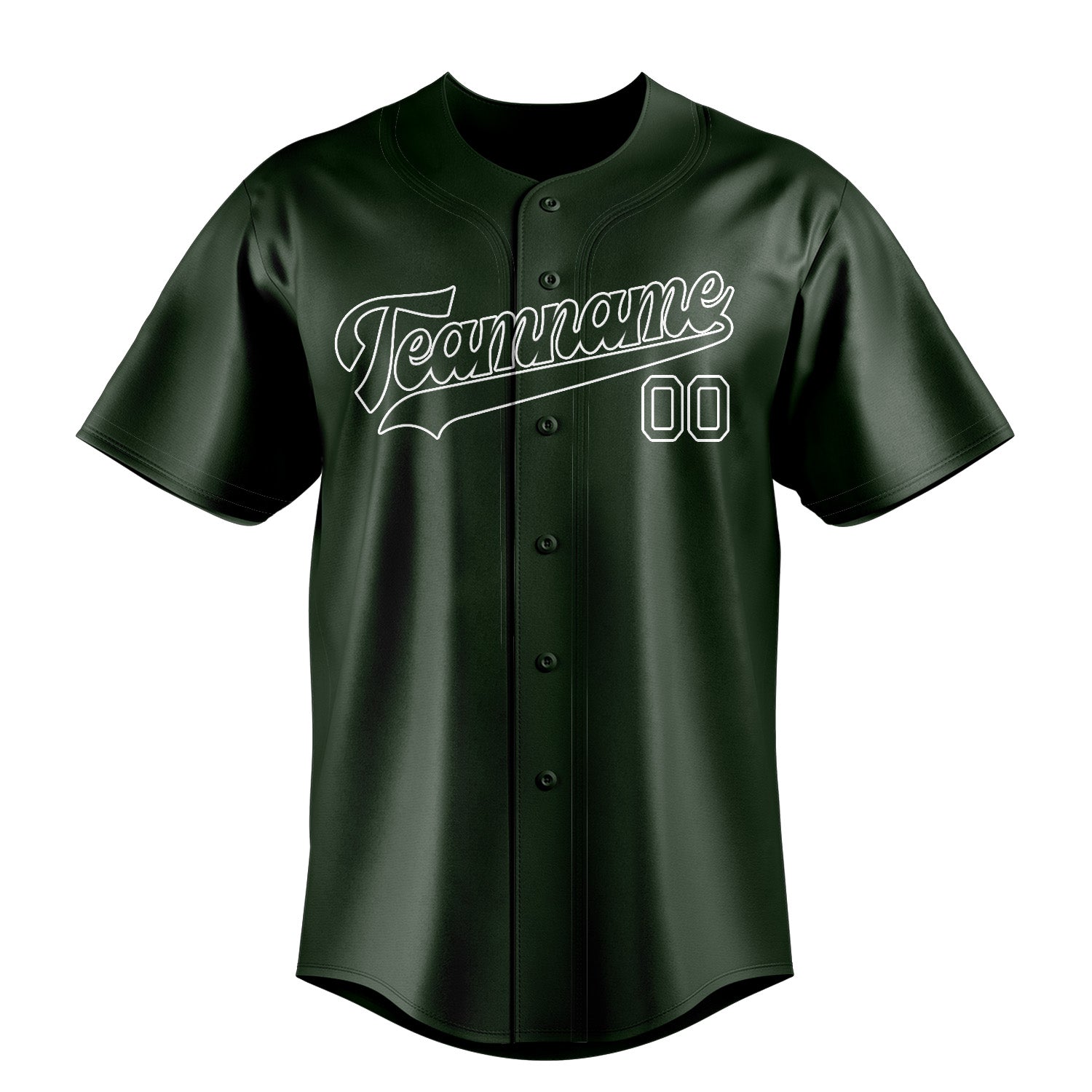 Custom Dark Green White Baseball Jersey