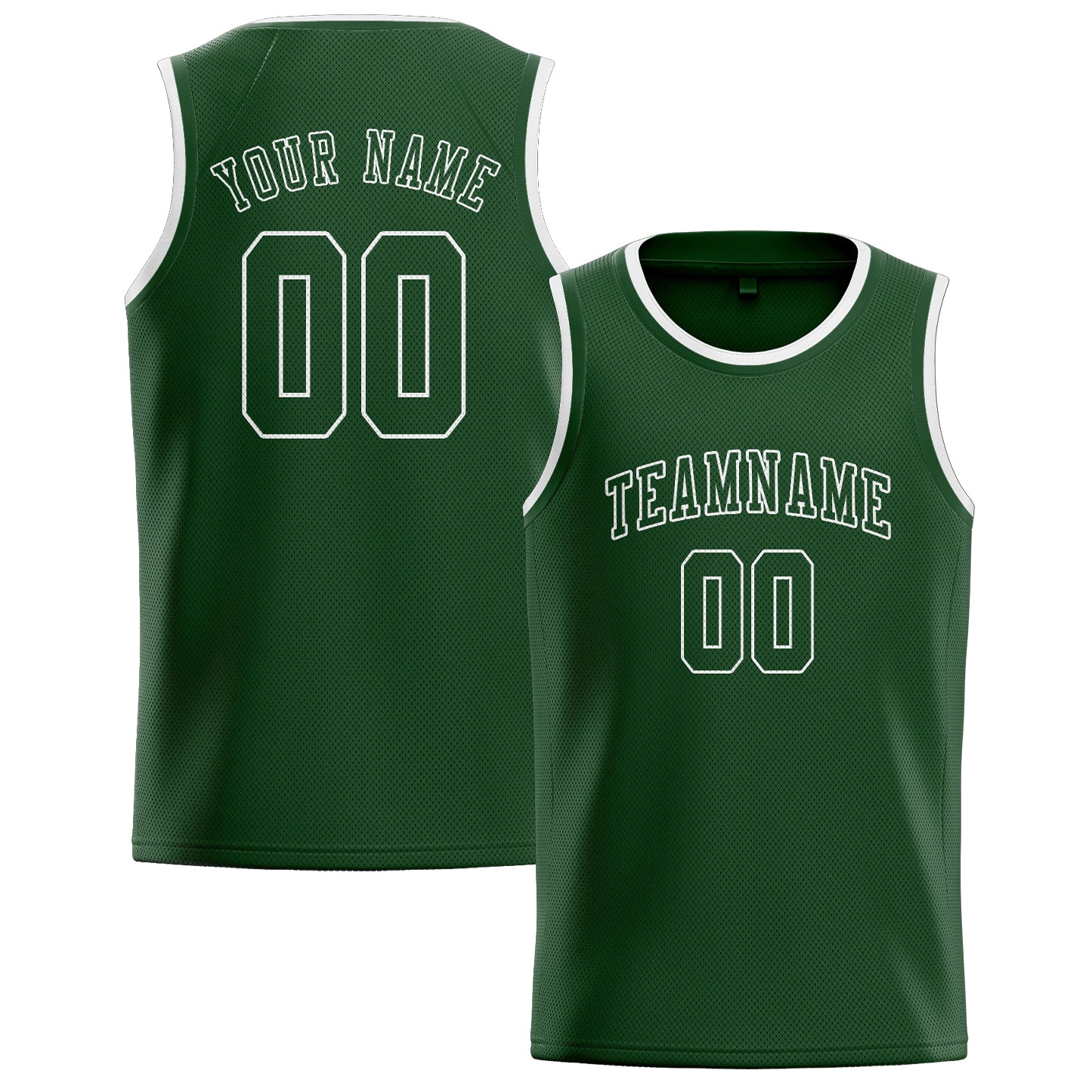 Custom Dark Green Dark Green Basketball Jersey