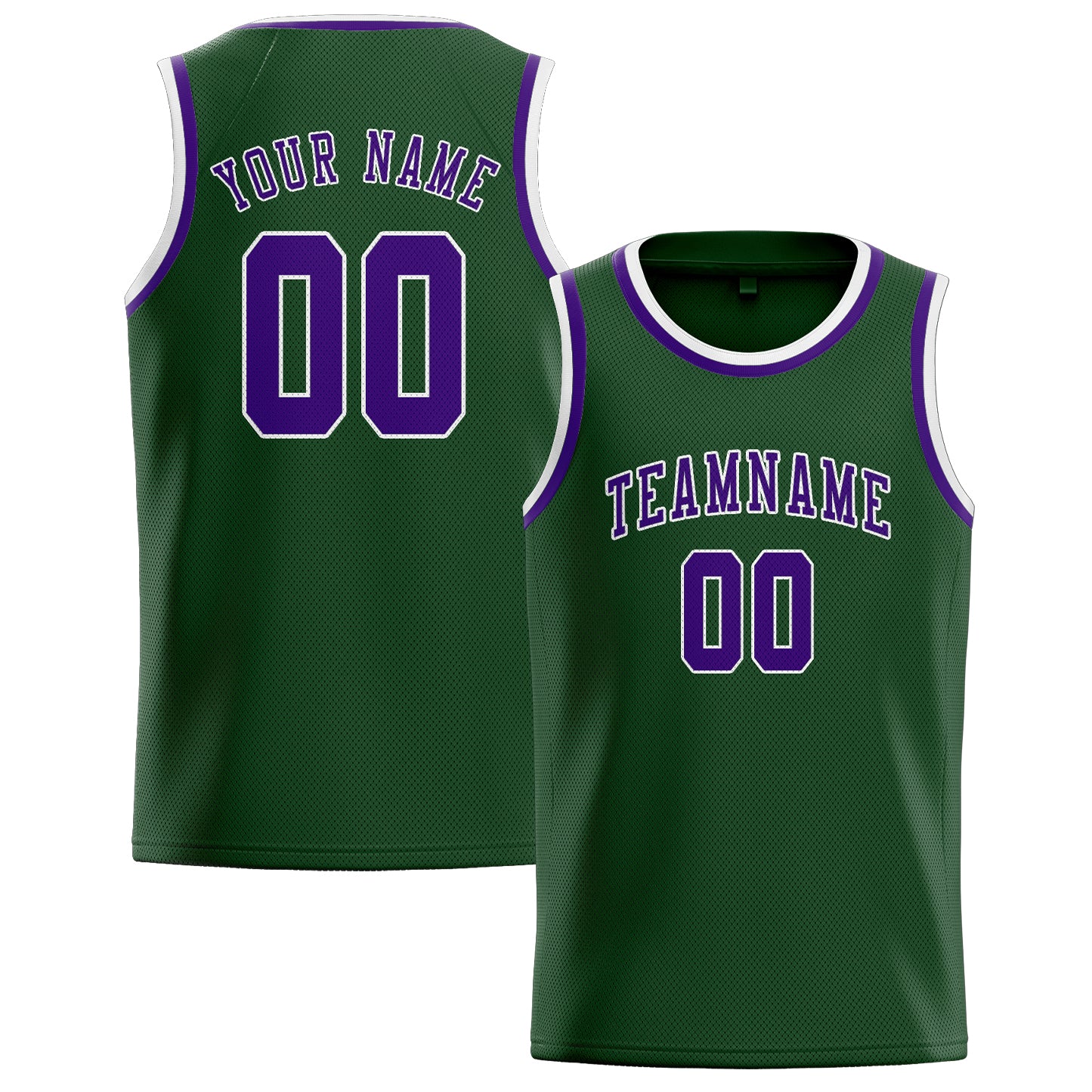 Custom Dark Green Purple Basketball Jersey