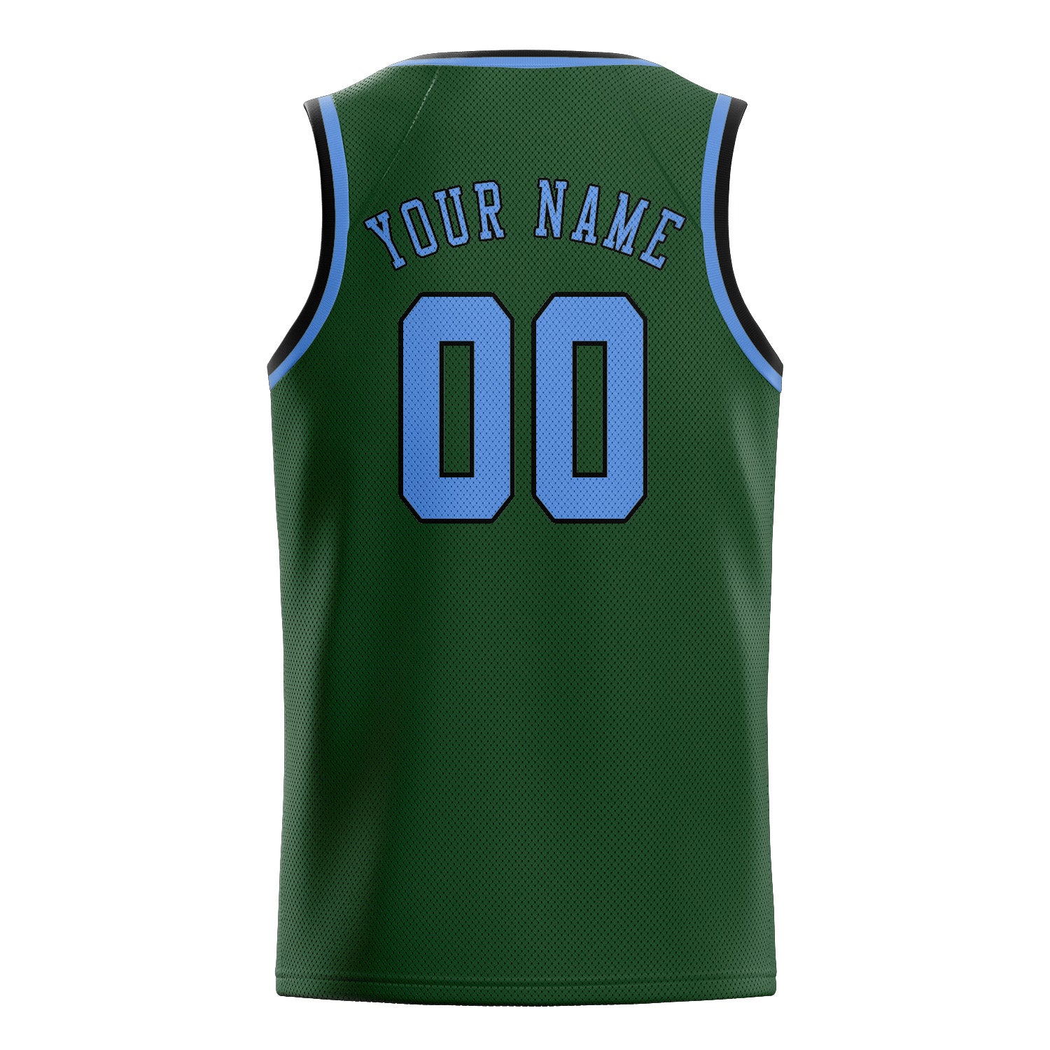 Custom Dark Green Light Blue Basketball Jersey