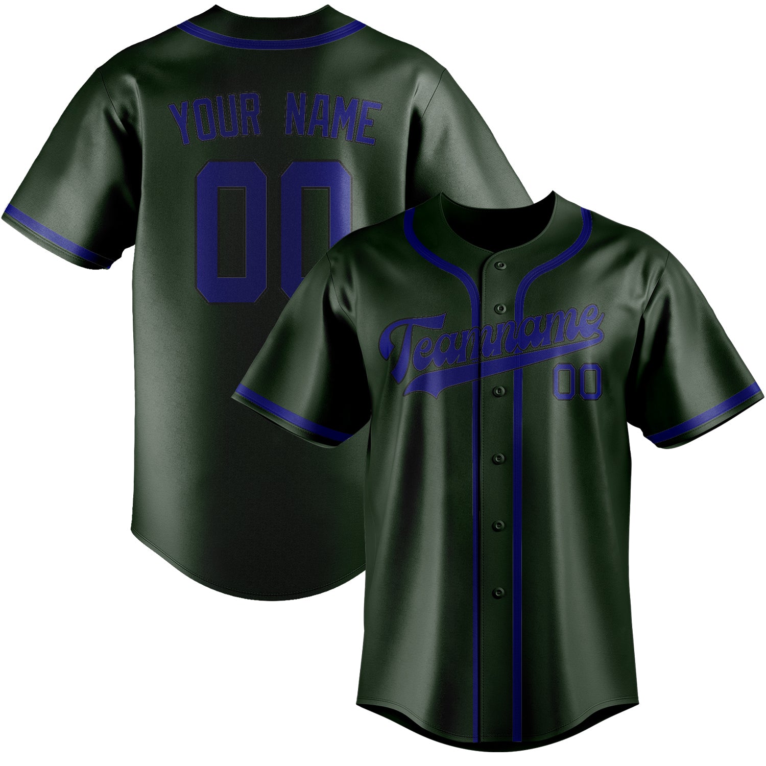 Custom Dark Green Sky Blue Baseball Jersey