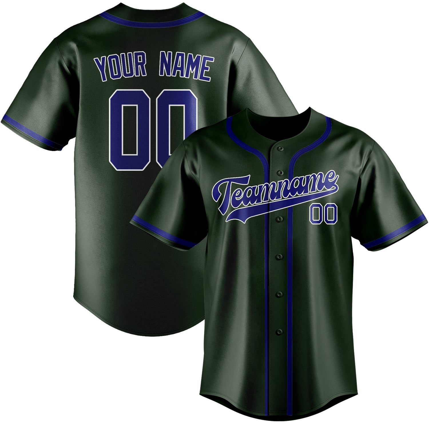 Custom Dark Green Sky Blue Baseball Jersey