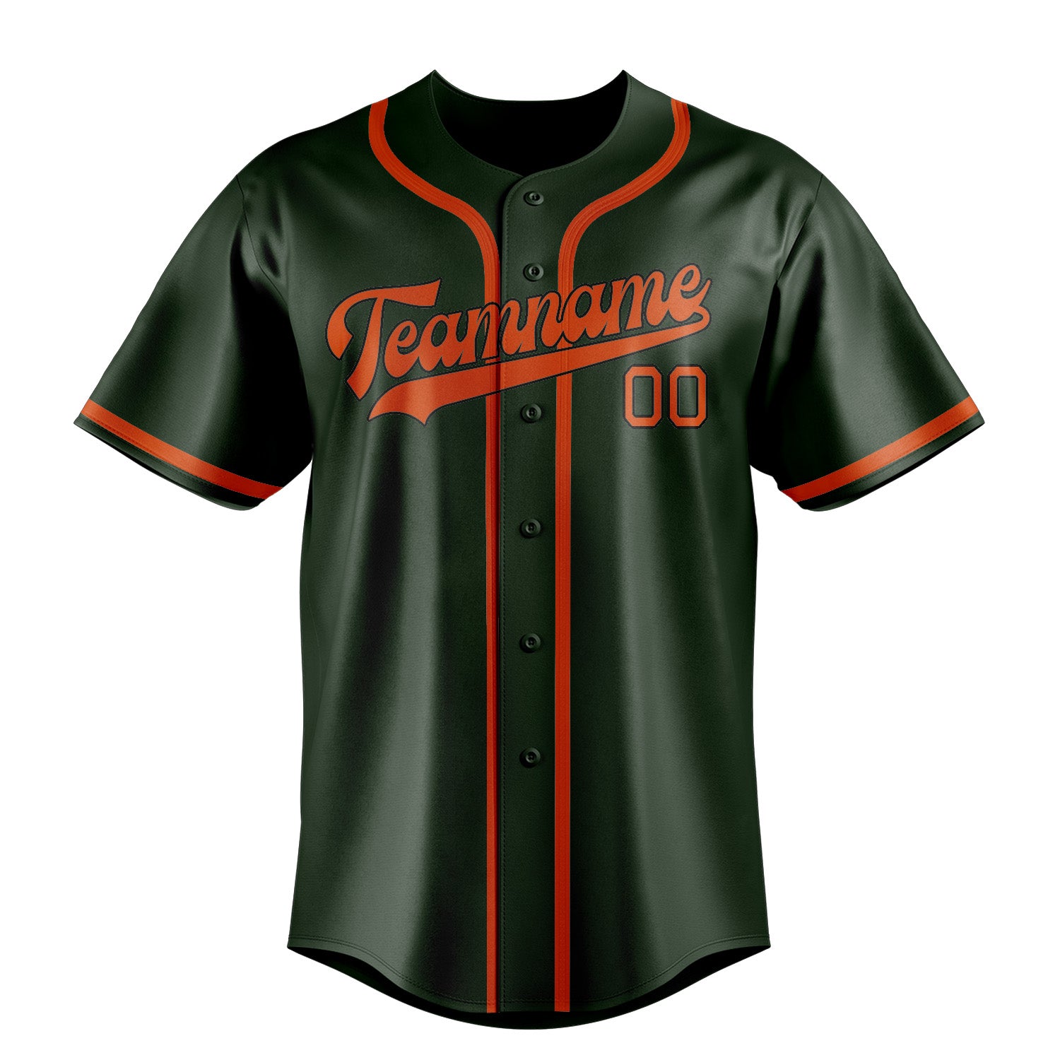 Custom Dark Green Orange Red Baseball Jersey