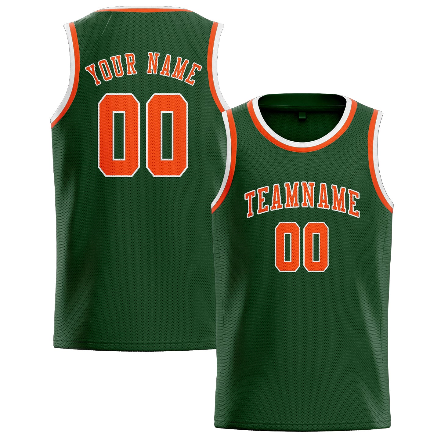 Custom Dark Green Orange Red Basketball Jersey