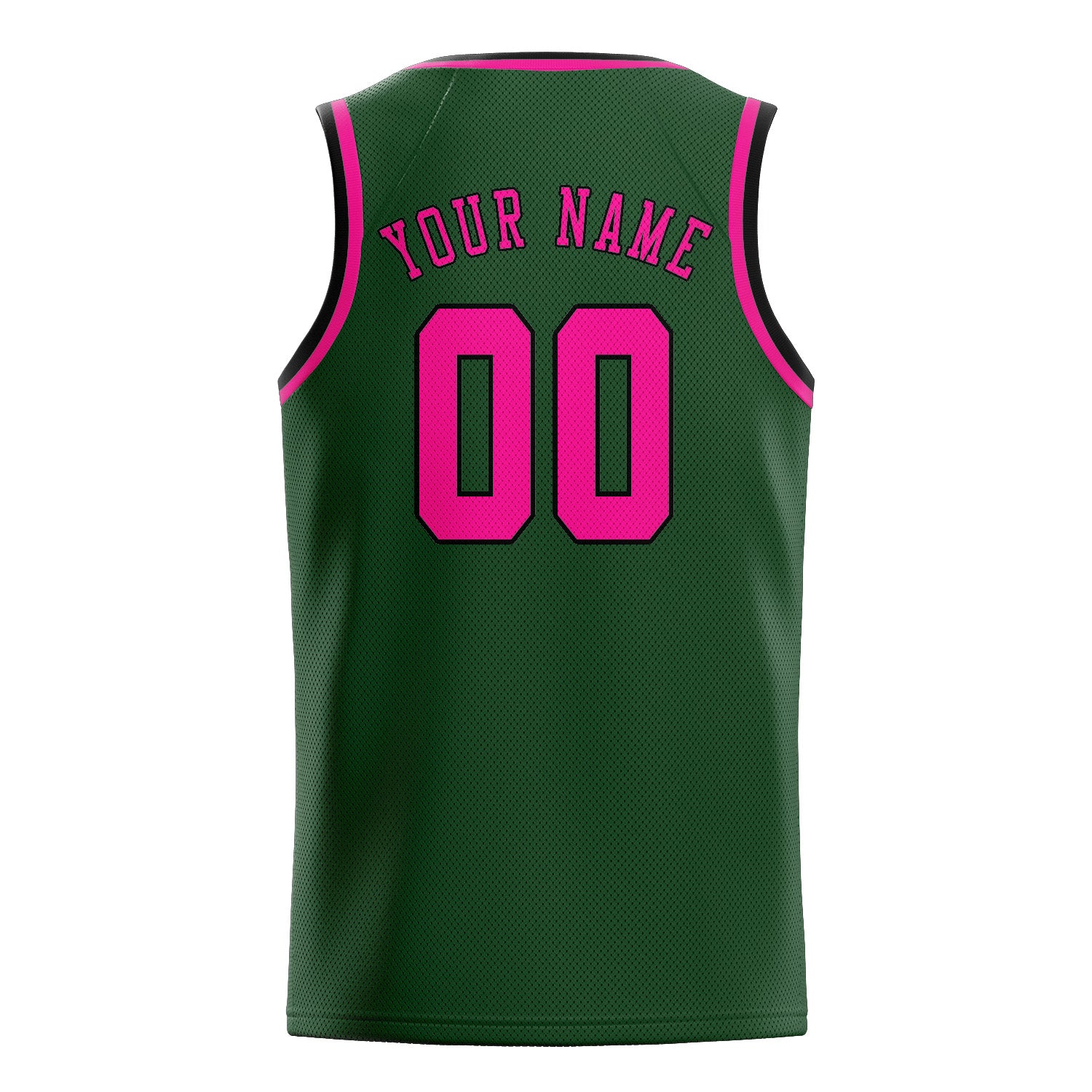 Custom Dark Green Pink Basketball Jersey