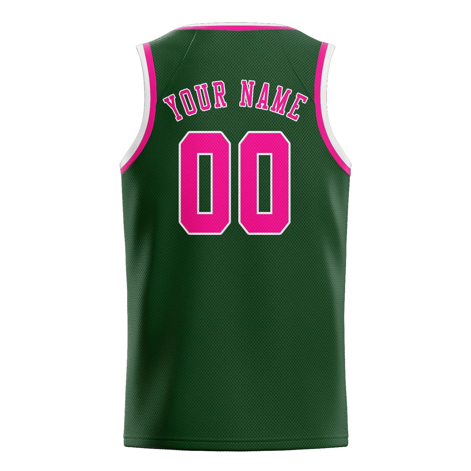 Custom Dark Green Pink Basketball Jersey