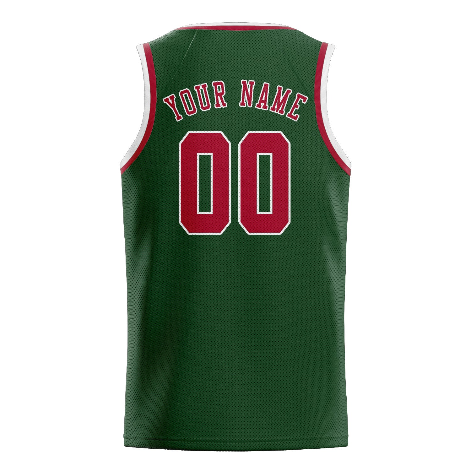 Custom Dark Green Red Basketball Jersey