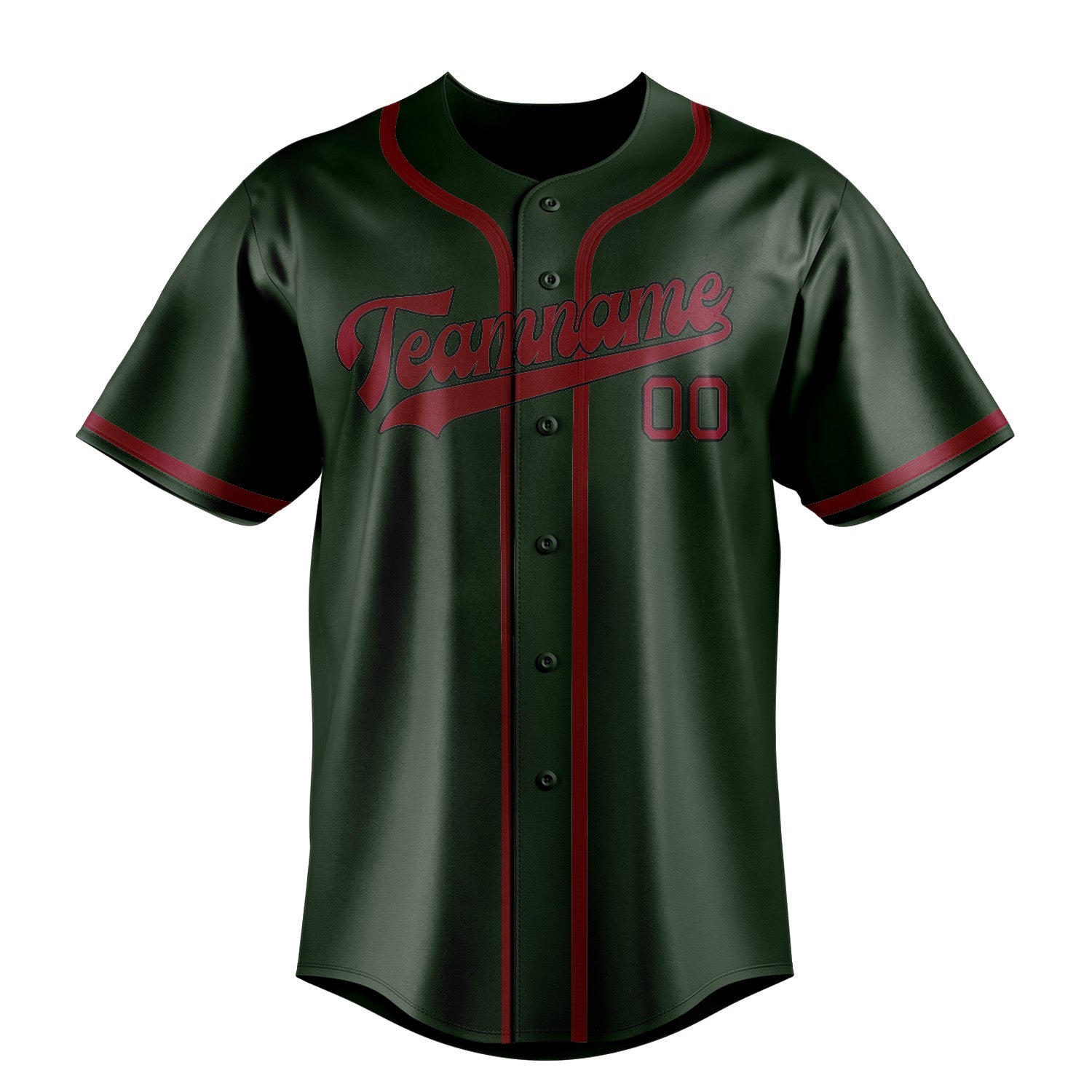 Custom Dark Green Crimson Red Baseball Jersey