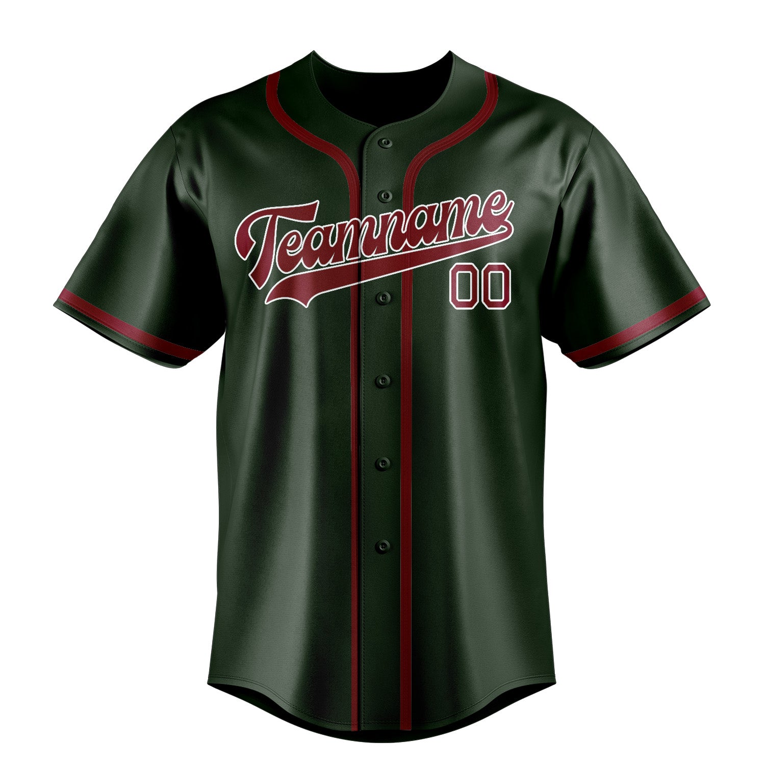 Custom Dark Green Crimson Red Baseball Jersey