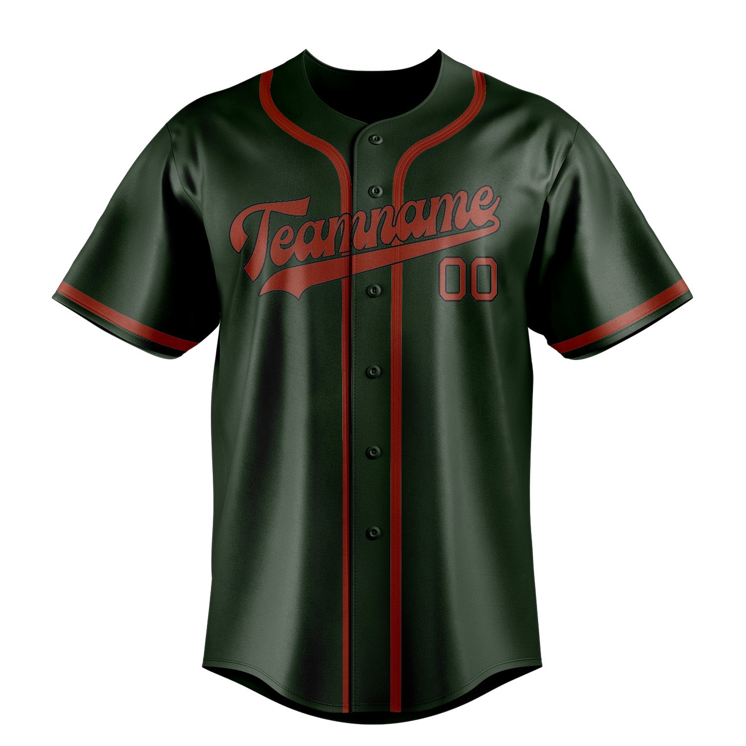 Custom Dark Green Coral Red Baseball Jersey