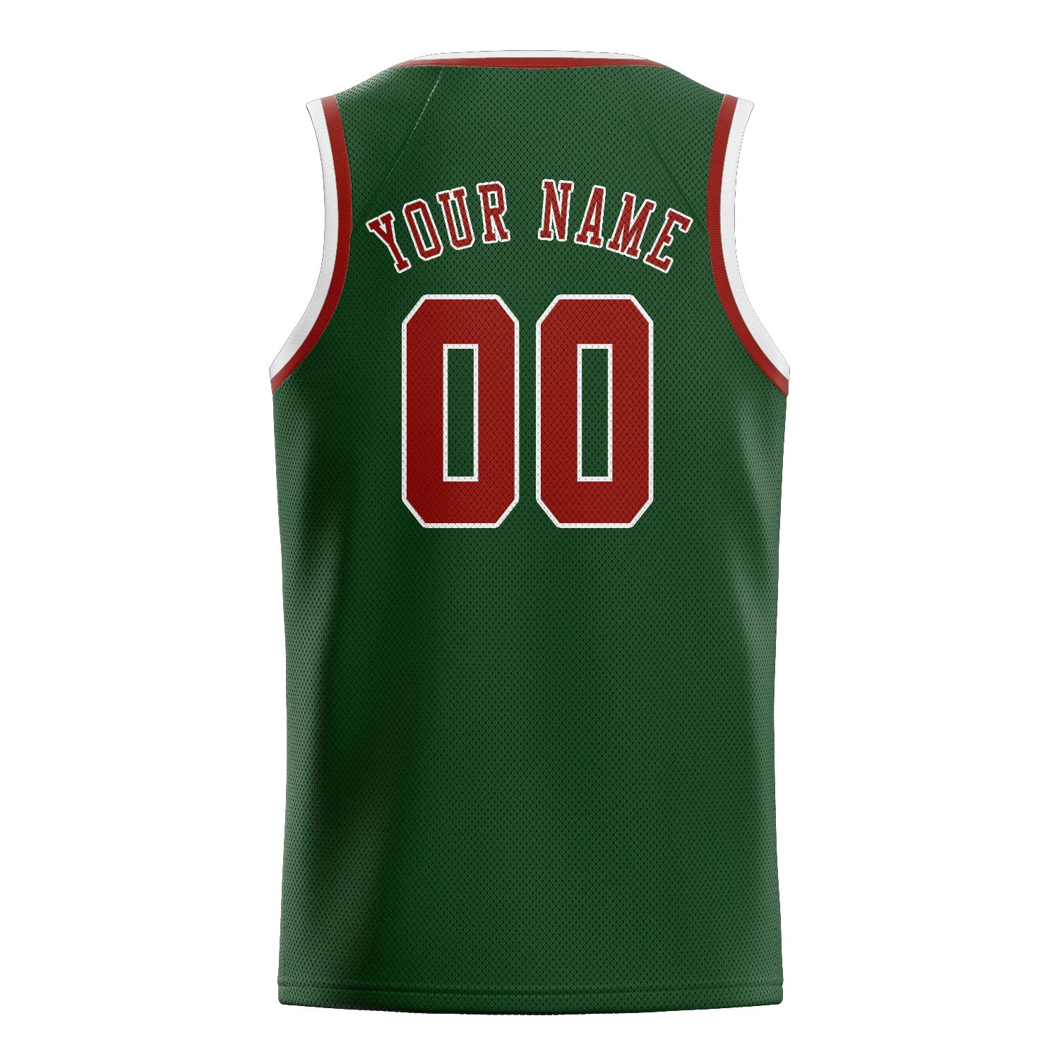 Custom Dark Green Coral Red Basketball Jersey