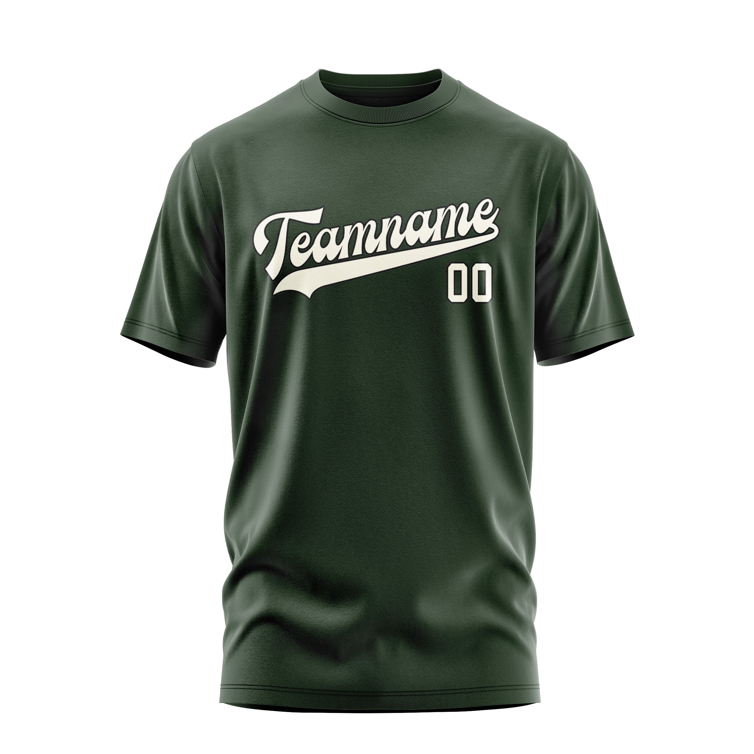 Custom Dark Green Cream T-Shirt