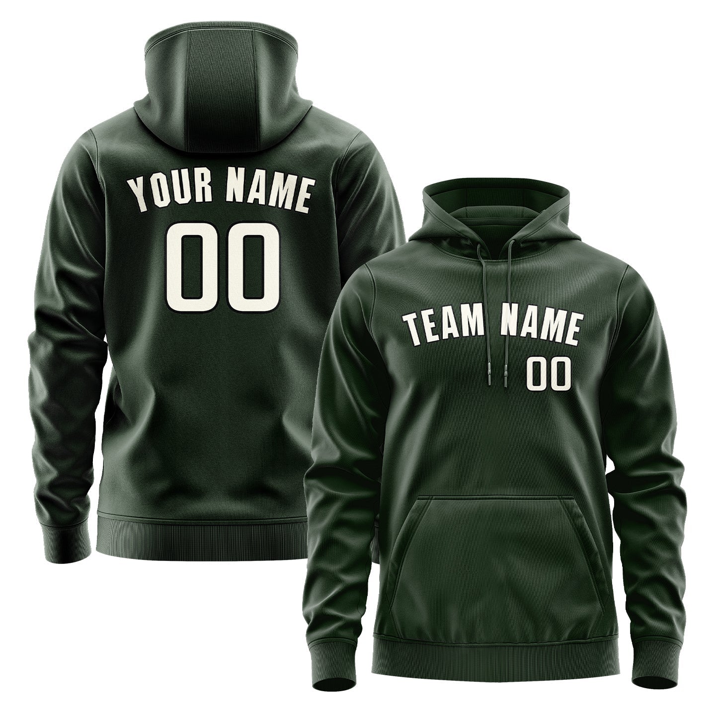 Custom Dark Green Cream Hoodie